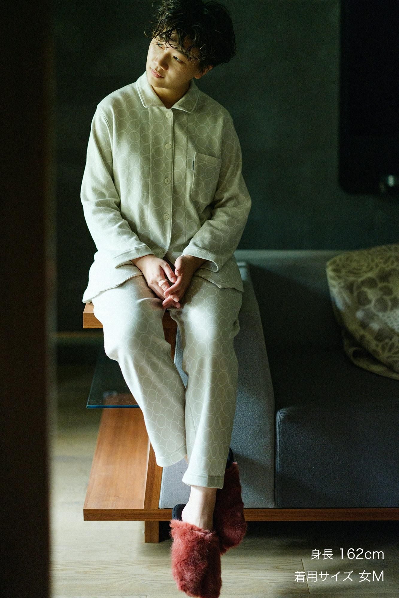 【net limited】Wacoal / Sleep Science Pajama / Circles Greyish White