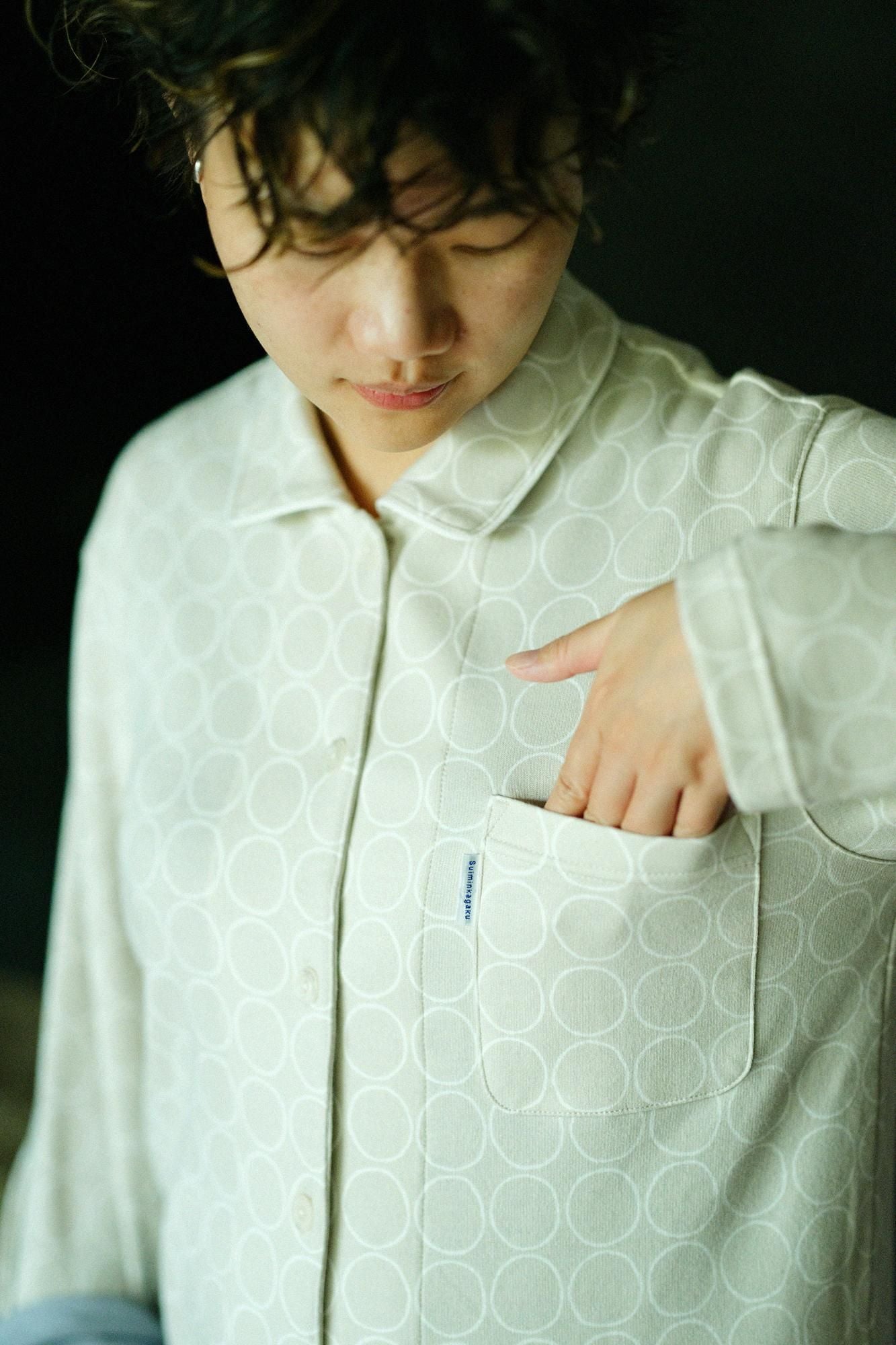【net limited】Wacoal / Sleep Science Pajama / Circles Greyish White