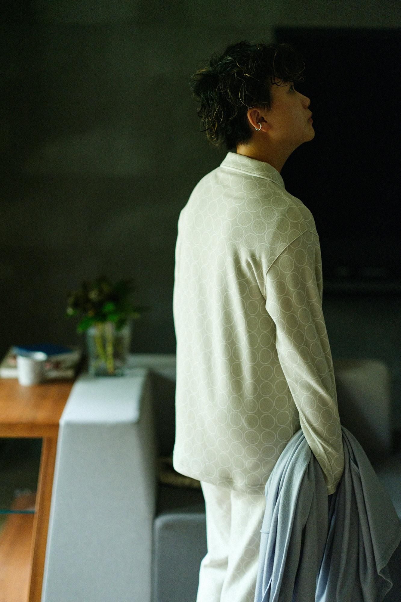 【net limited】Wacoal / Sleep Science Pajama / Circles Greyish White