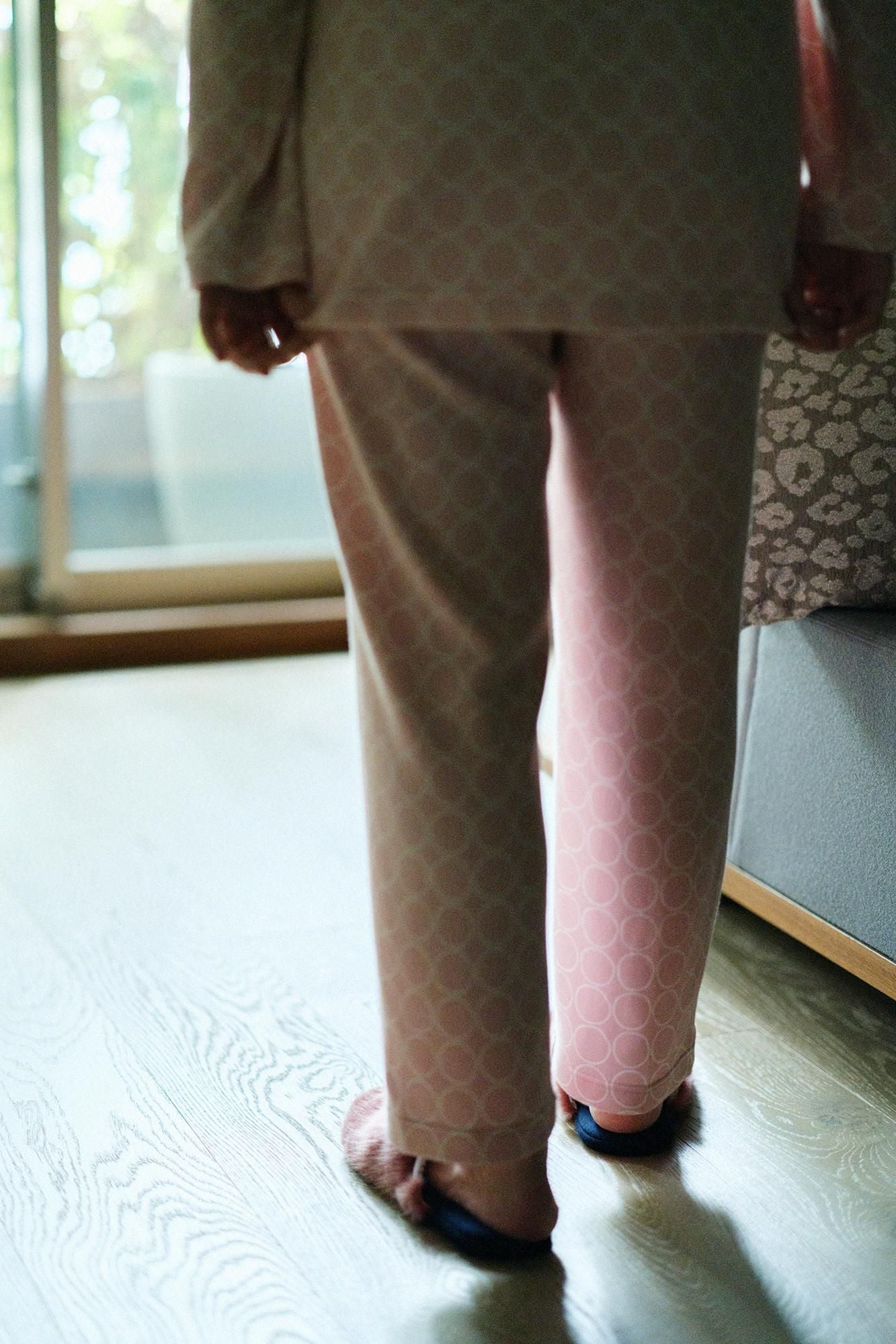 【官網限定】華歌爾／睡眠科學居家服／排圈圈 櫻花色