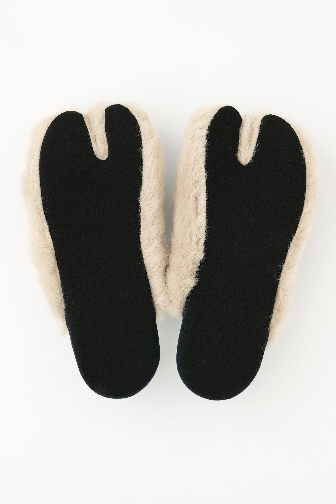 人造毛皮，薄形，拖鞋，塔布袜/裸色（shiroiro）