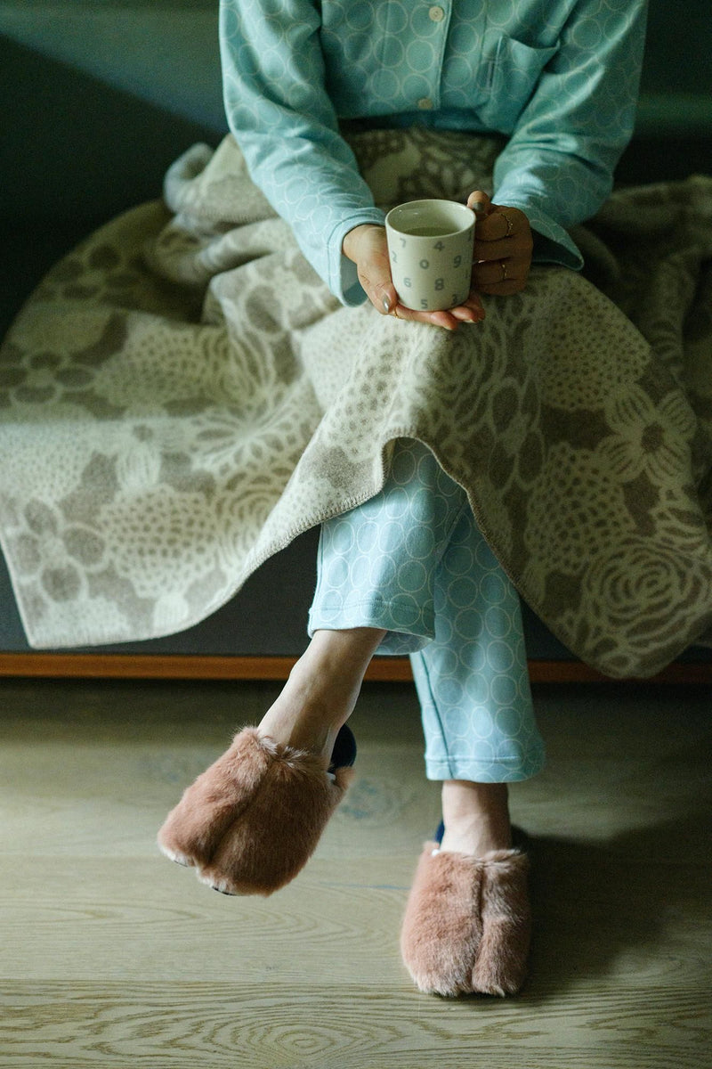 Faux Fur Slim Type Split Toe Slipper