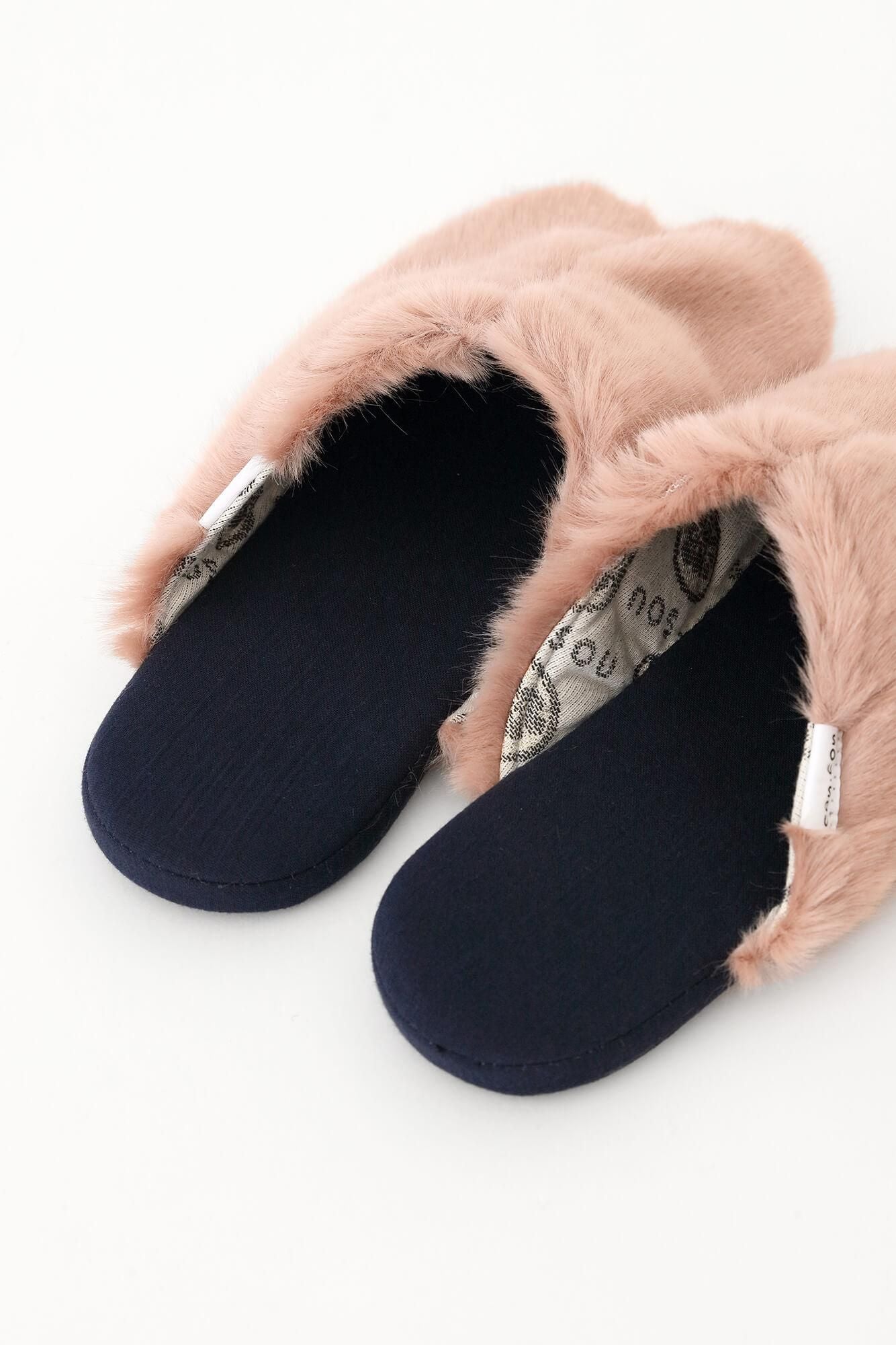 フェイクファー 細形 スリッパ足袋／灰梅（はいうめ）