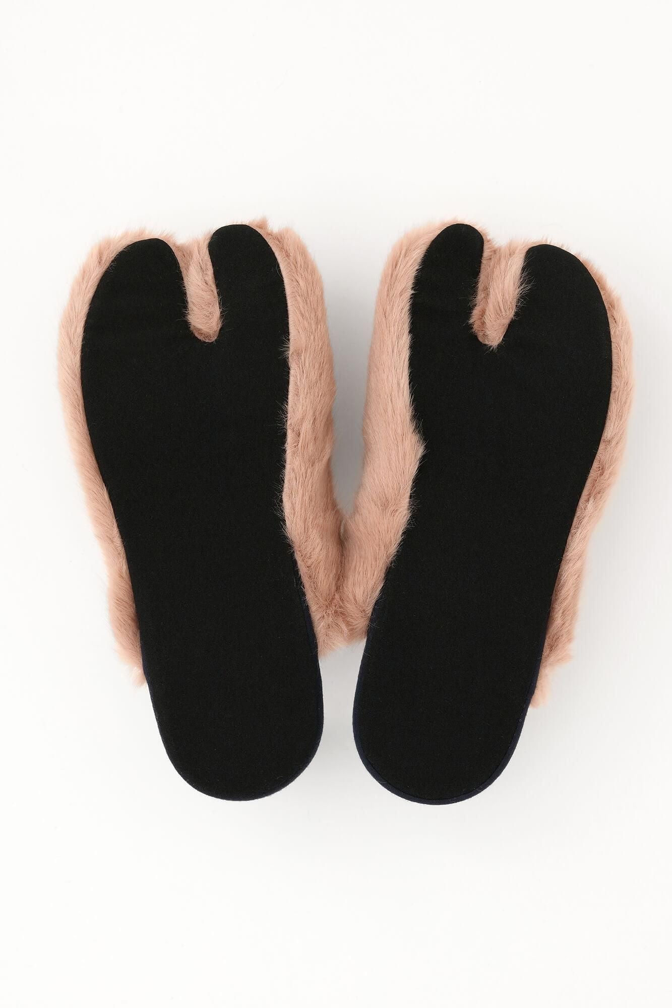 フェイクファー 細形 スリッパ足袋／灰梅（はいうめ）