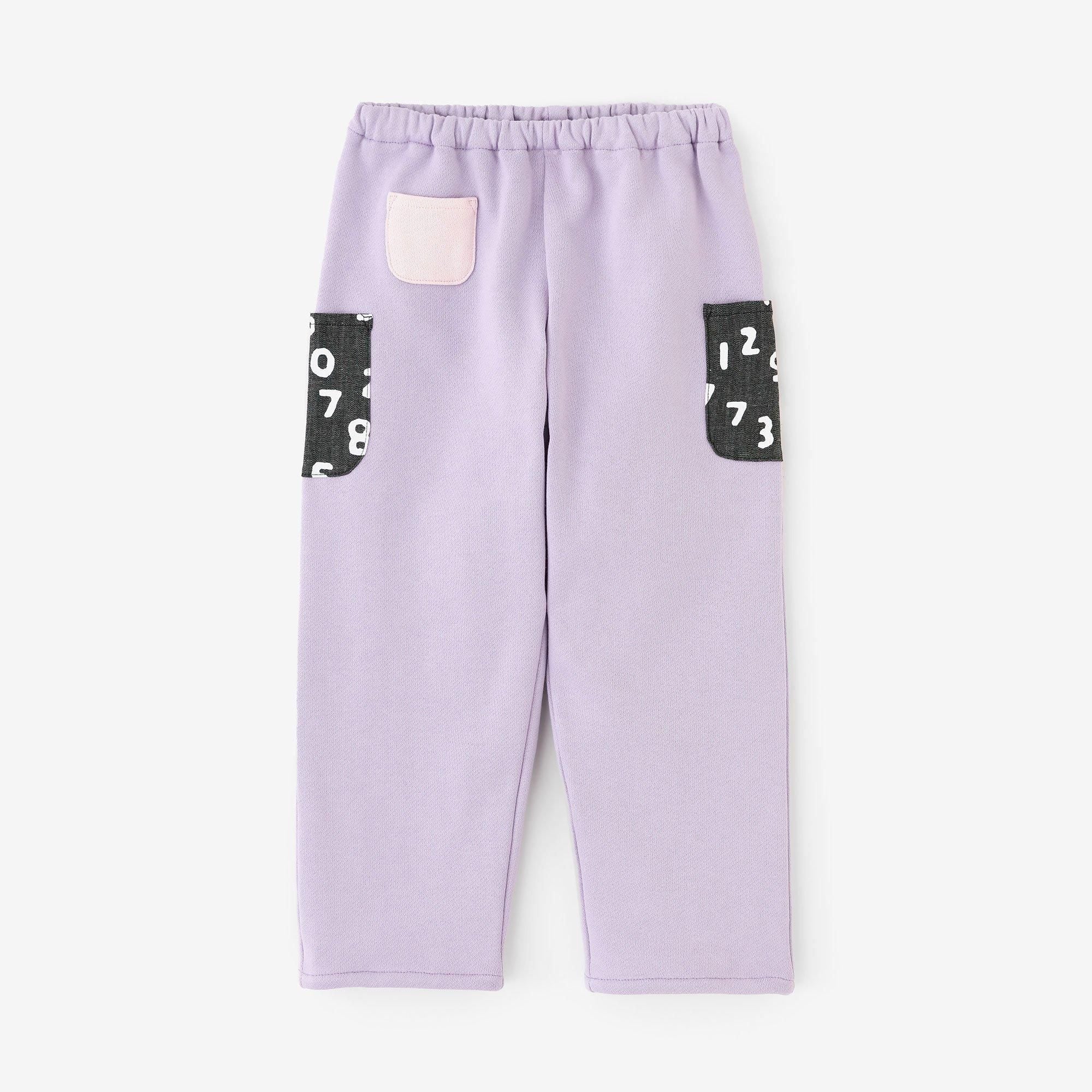 ●Fleece Lining Monpe Pants for Kids 3 Pockets / Light Purple
