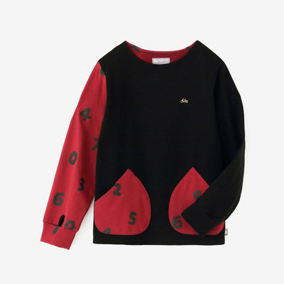 Fleece-Sweatshirt mit U-Boot-Ausschnitt/SchwarzSO-SU-U