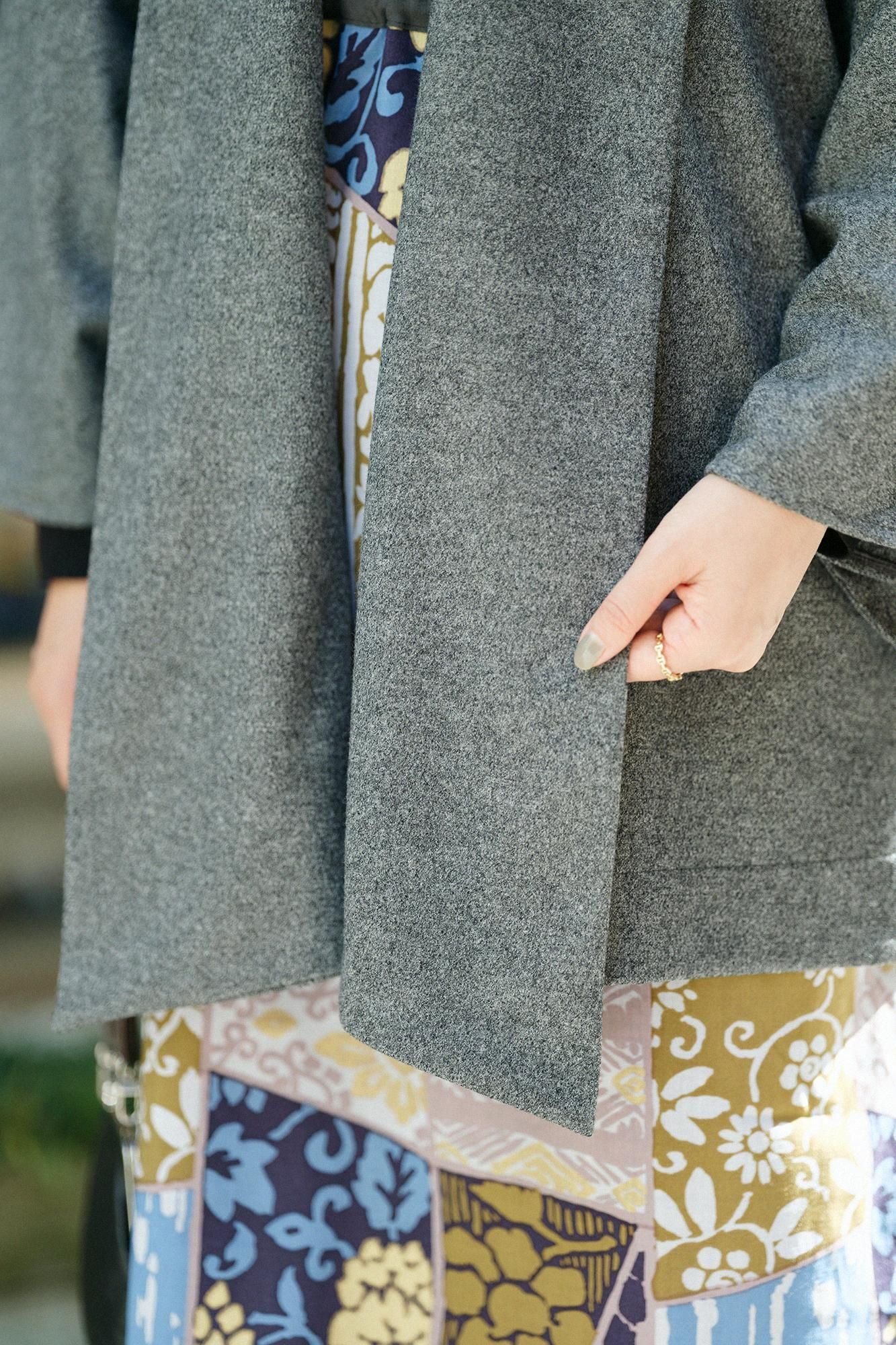 スーパー100'sウール 小袖蘭陀（こそでらんだ）／杢墨（もくずみ）