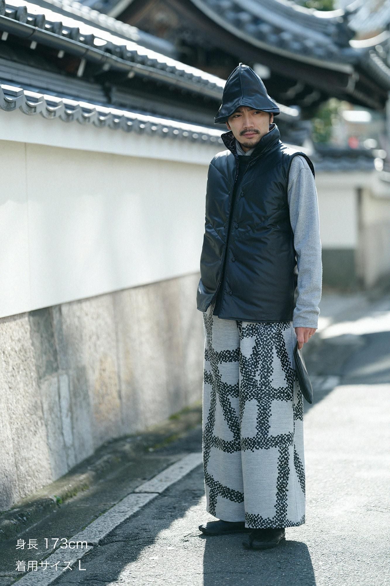 Combed Yarn Twill Weave Wide-legged Pants / Tied-up Silver Grey
