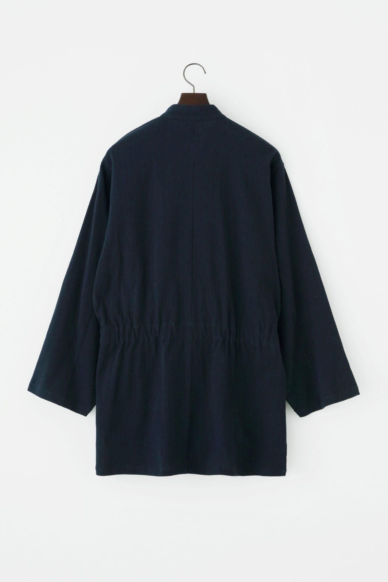 Chizimi Cotton 20/10 Emboss Processed Samue Worker Jacket / Dark Blue