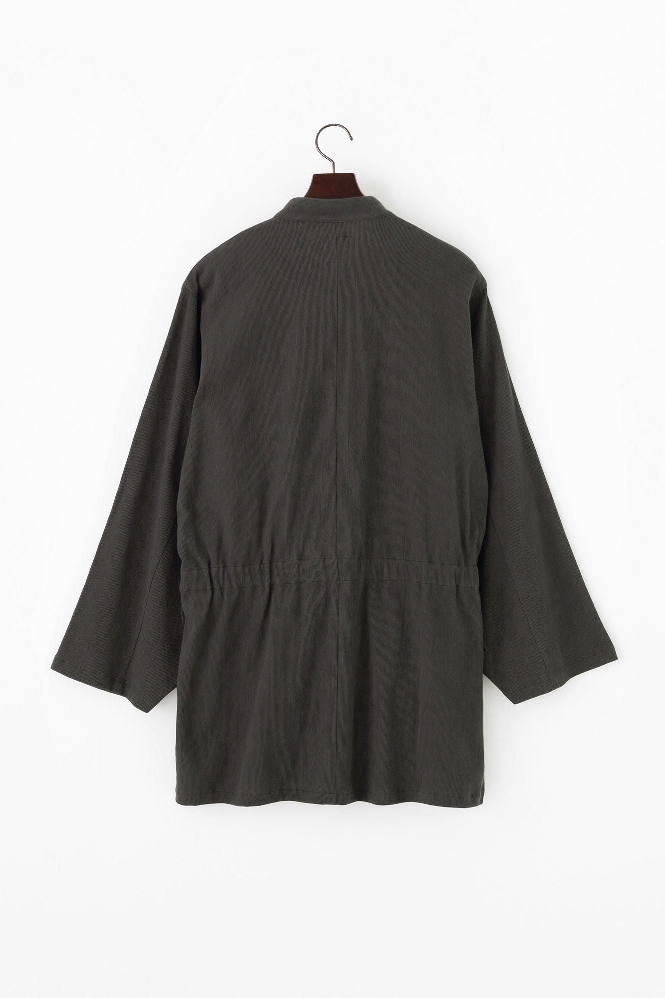 Chizimi Cotton 20/10 Emboss Processed Samue Worker Jacket / Dark Grey
