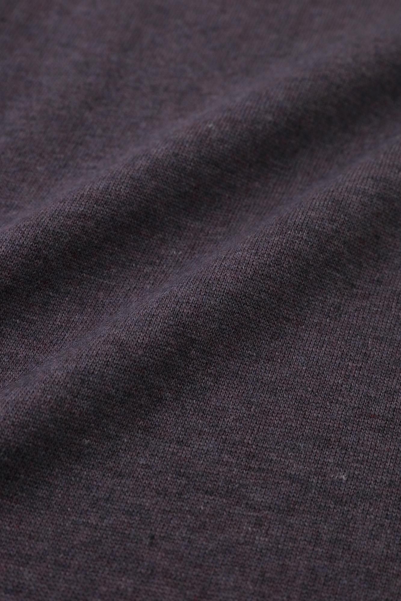 內起絨梳毛針織高領上衣/暗紫色)