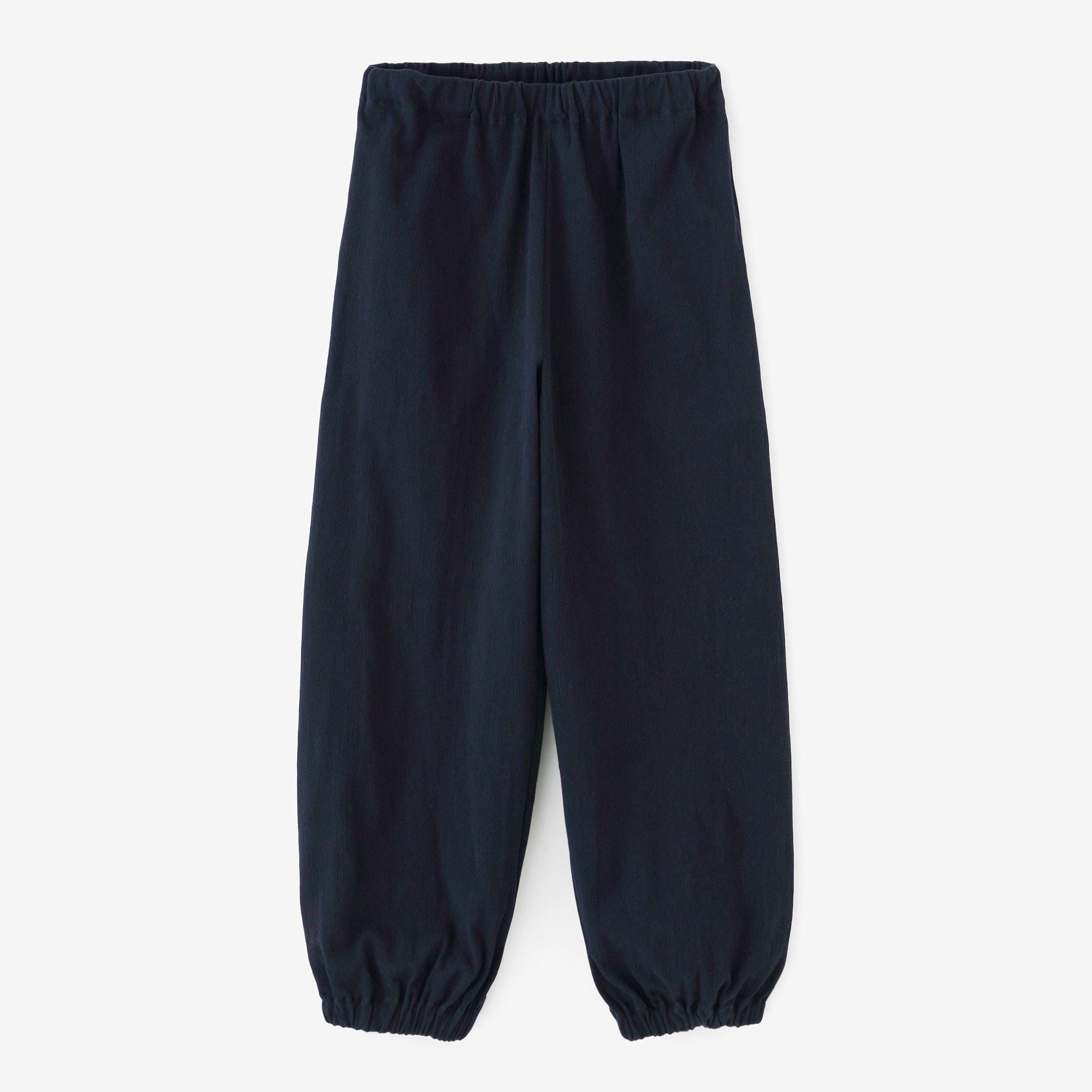 Chizimi Cotton 20/10 Emboss Processed Samue Bottom / Dark Blue