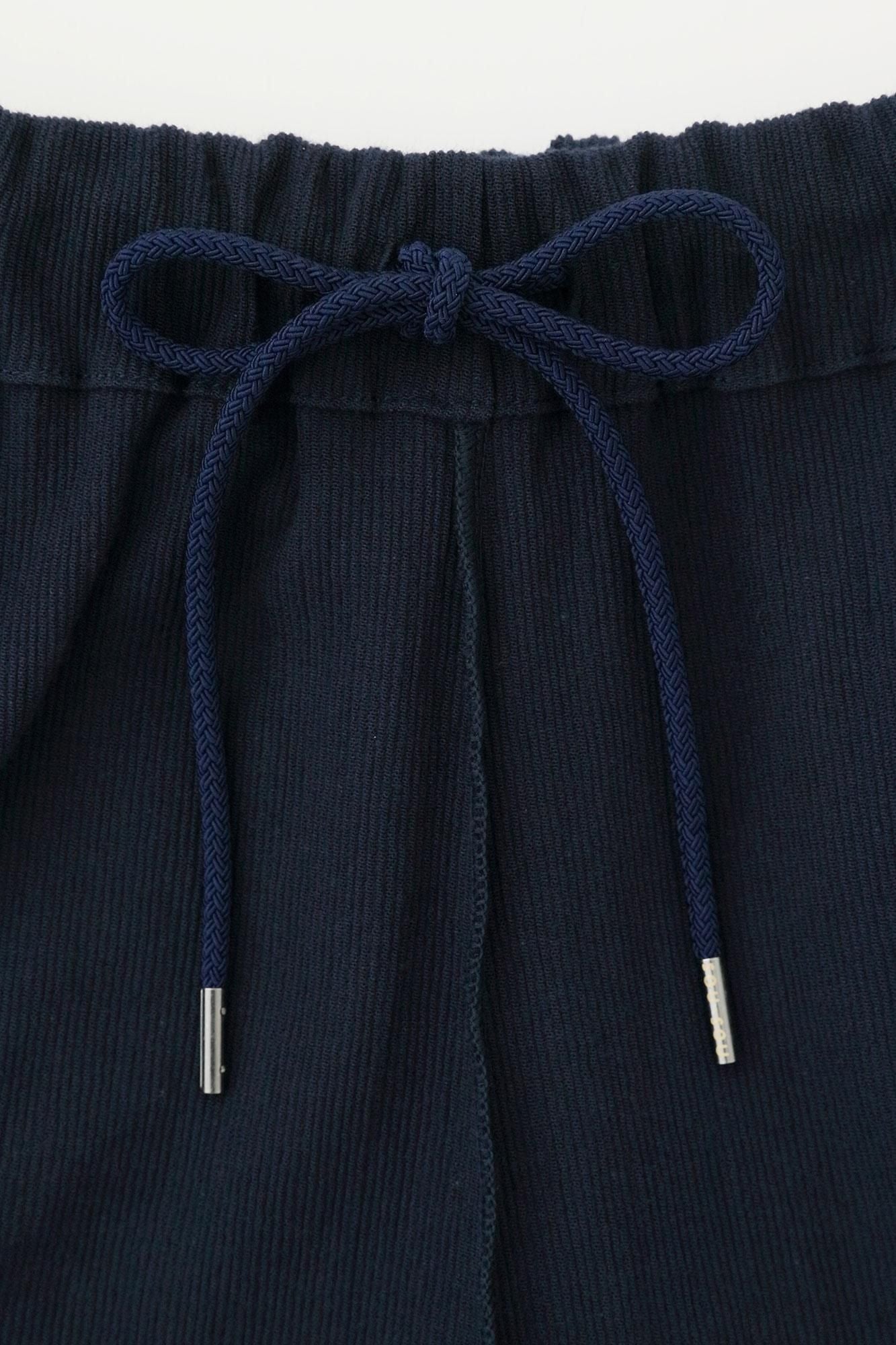 Chizimi Cotton 20/10 Emboss Processed Samue Bottom / Dark Blue