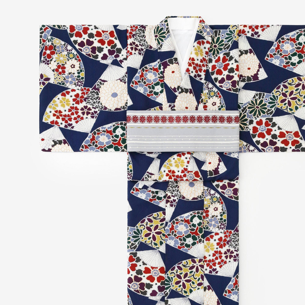お仕立て付き】モスリン 着物（総裏仕立て）／扇（おうぎ）【※お届けに