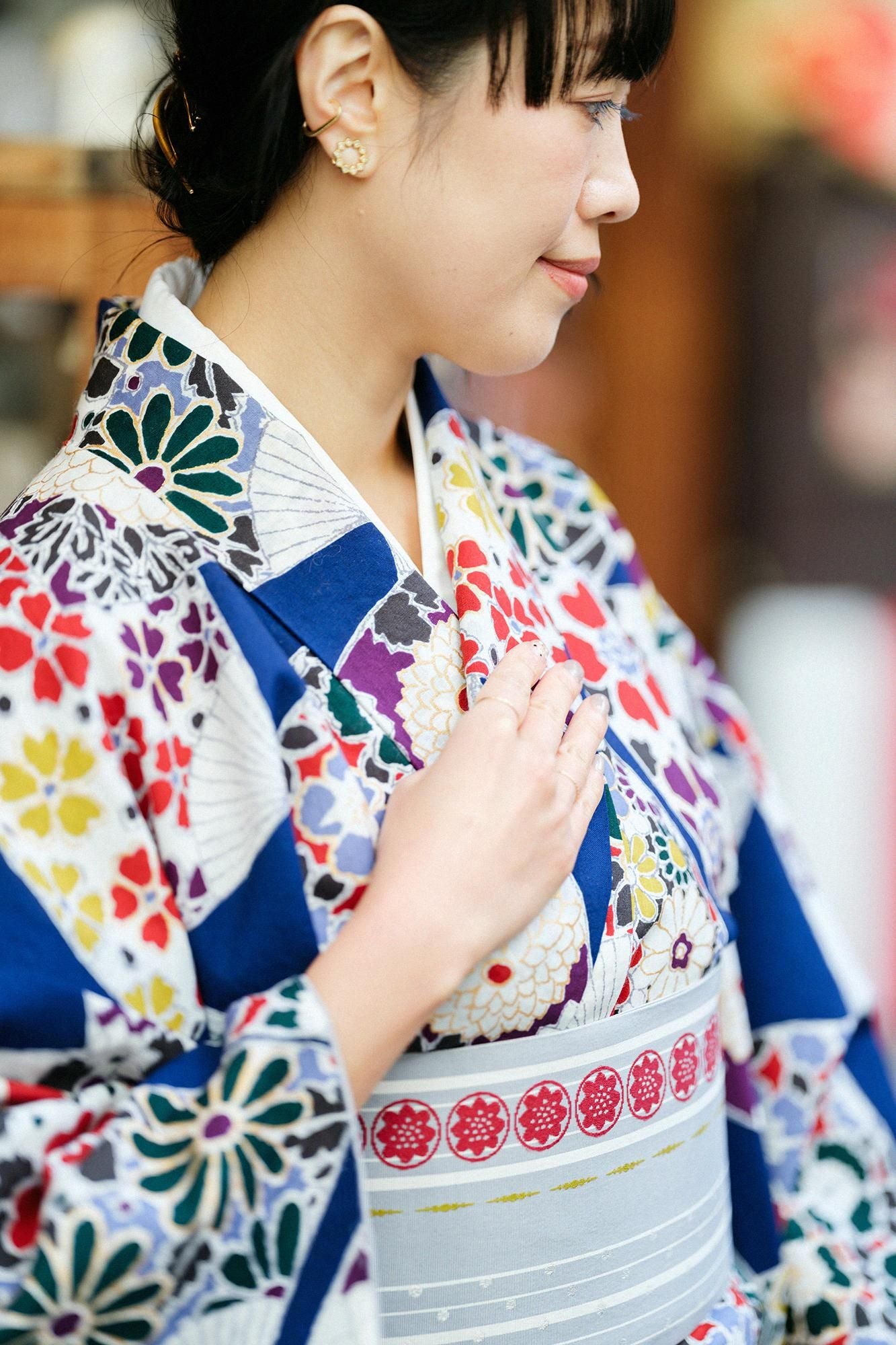 [Maßgeschneidert im Lieferumfang enthalten] Musselin-Kimono (vollständig gefüttert)/Fächer (Fächer) [*Lieferzeit ca. 7 Wochen]