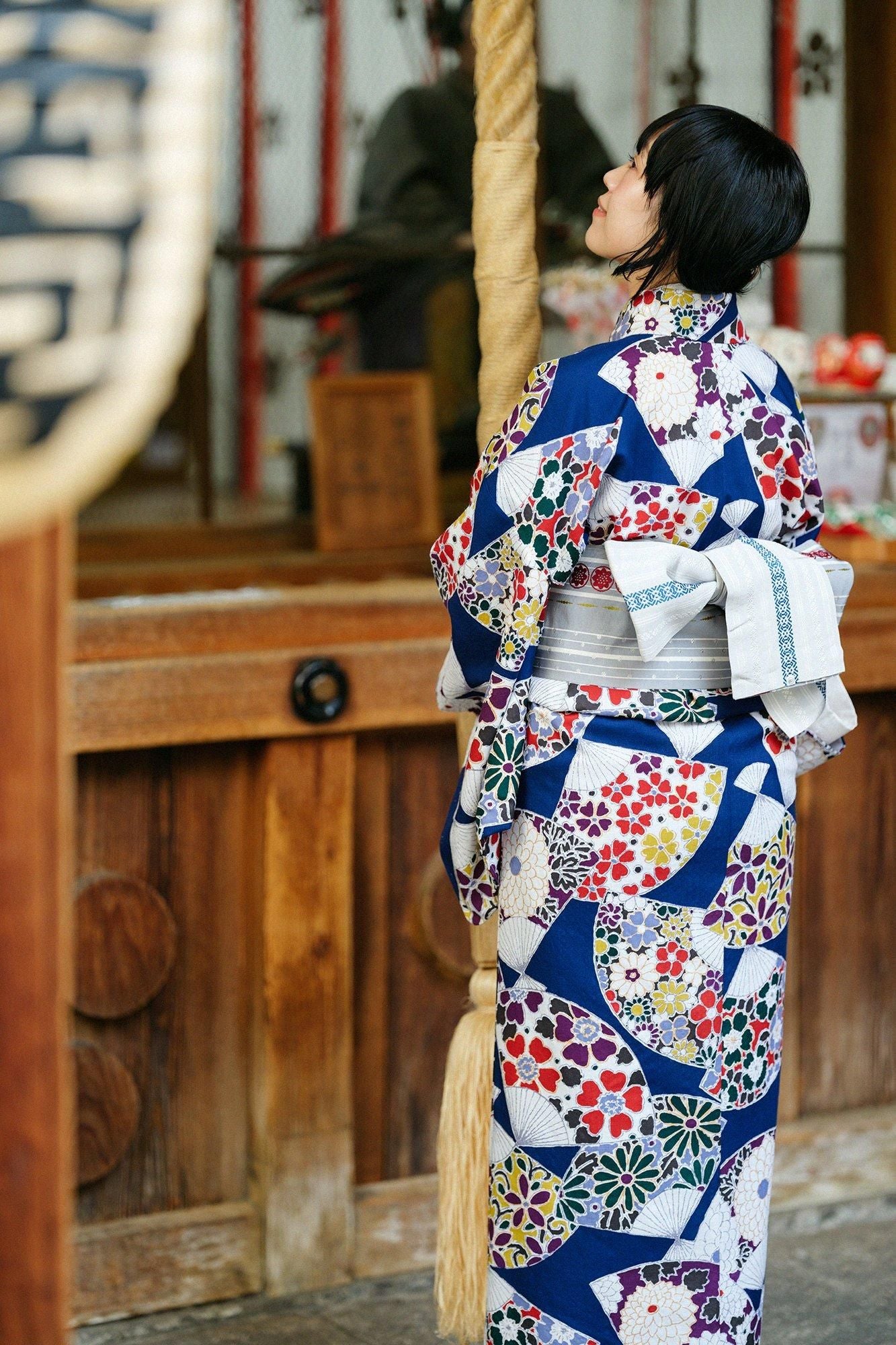 [Maßgeschneidert im Lieferumfang enthalten] Musselin-Kimono (vollständig gefüttert)/Fächer (Fächer) [*Lieferzeit ca. 7 Wochen]