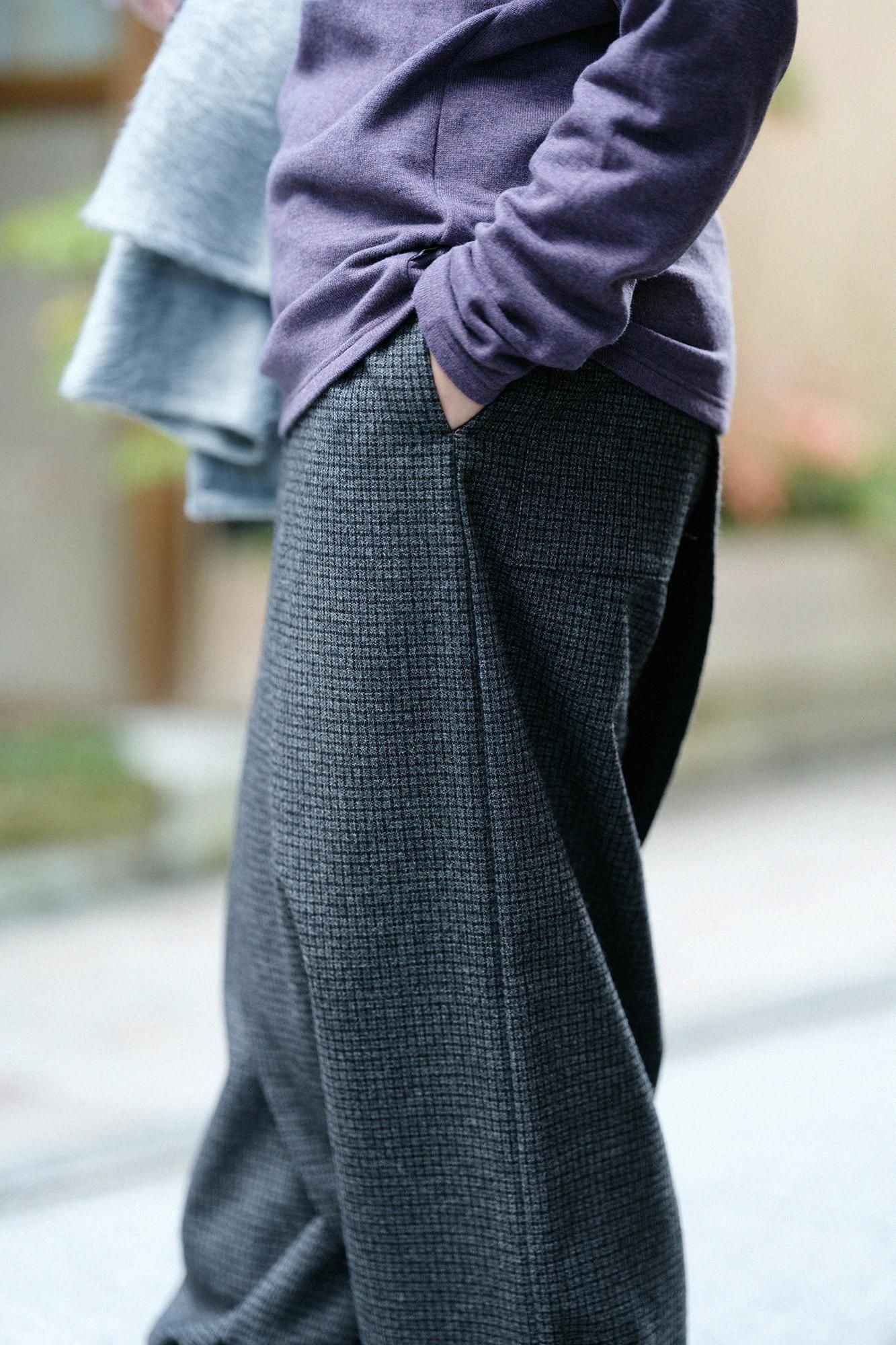 Peluches, tissage en treillis, fabriqué à la main, takamikanita (vêtement japonais) / cendres sombres