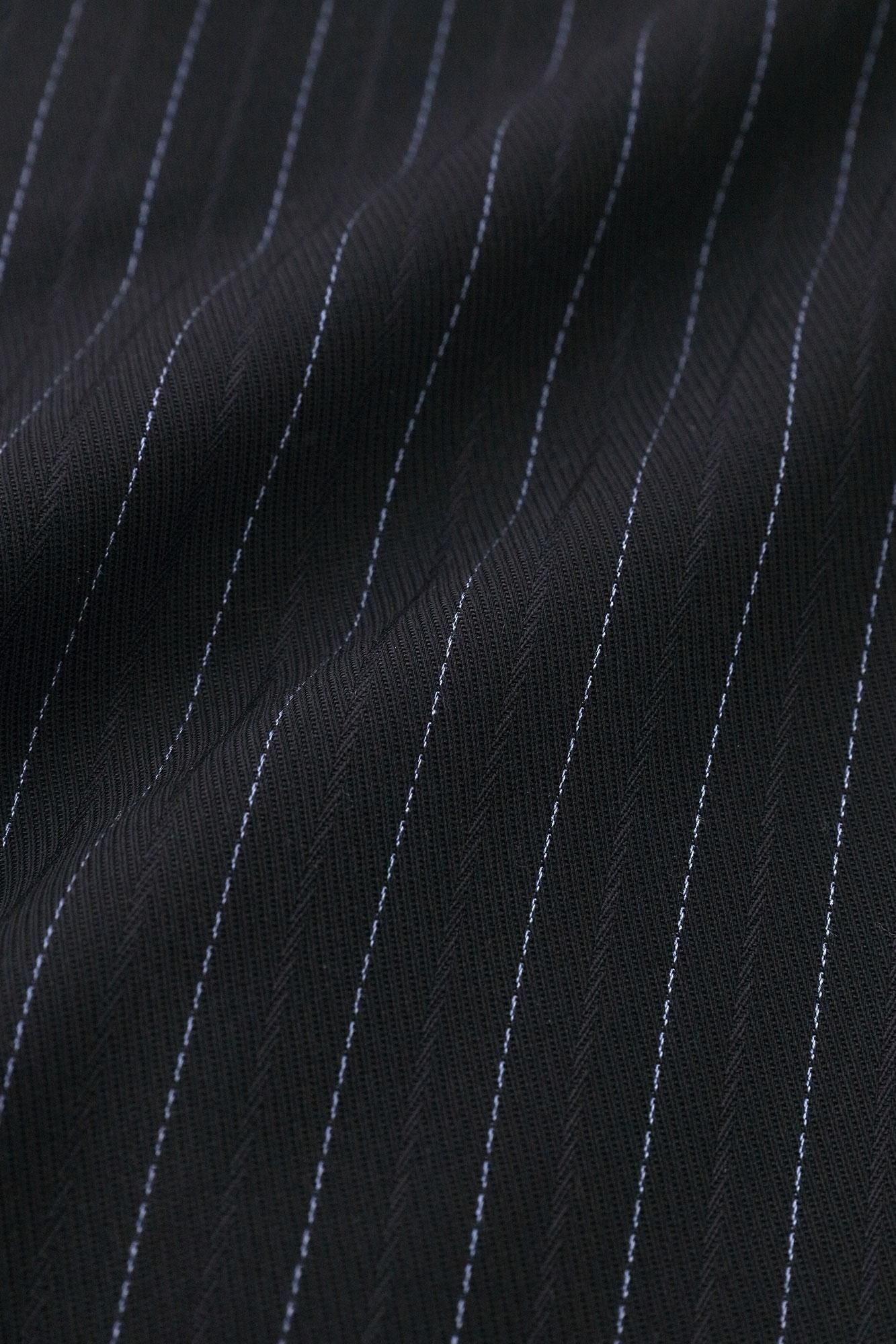 Combed Yarn Herringbone Weave Wrap Harem Pants / Dark Blue Stripes