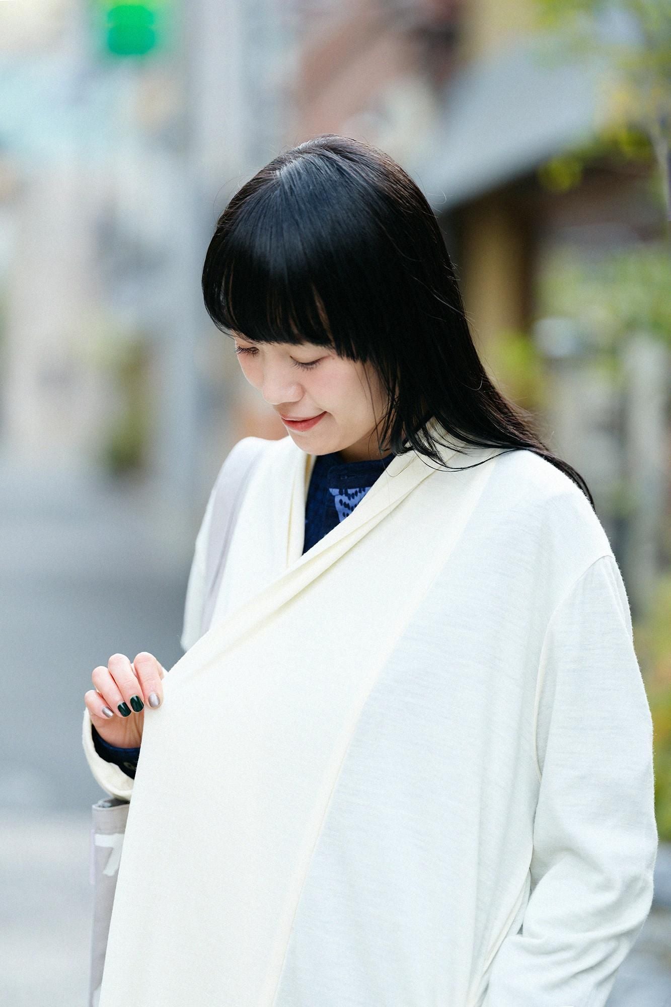 超級 150 年代平針織 可洗羊毛蘭陀外套／鳥白色