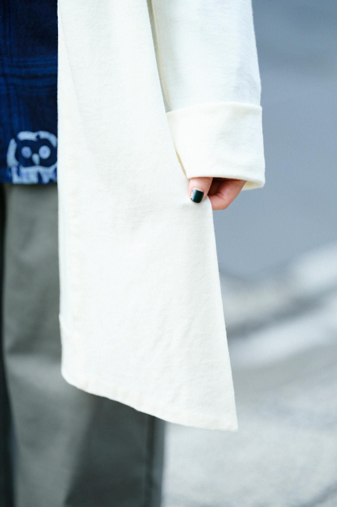 超級 150 年代平針織 可洗羊毛蘭陀外套／鳥白色