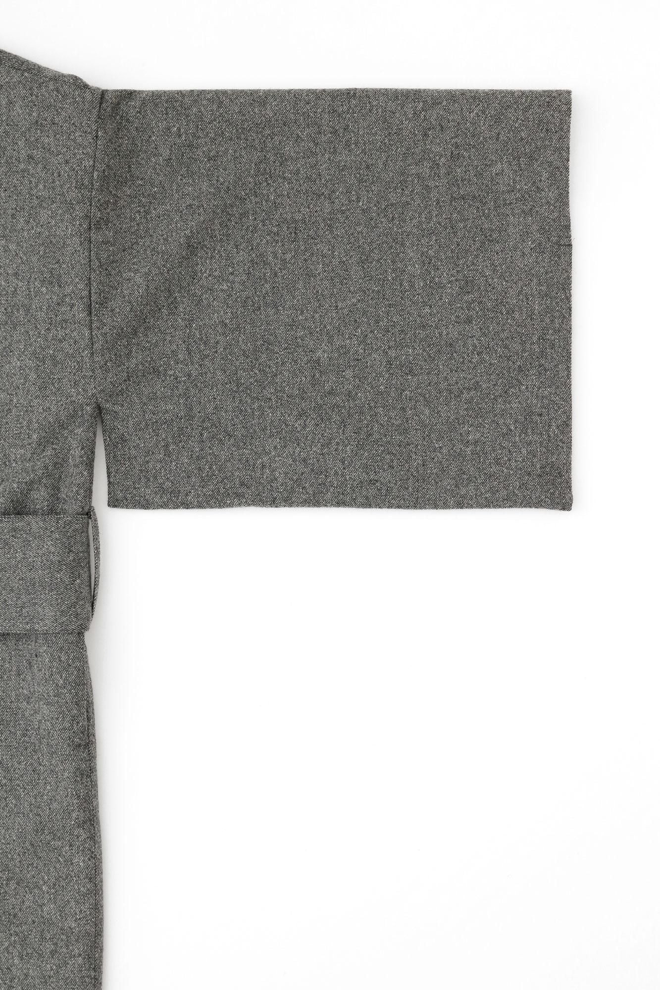 Combed Yarn Twill Weave Kimono Sleeve Coat with Lining / Heather Dark Grey