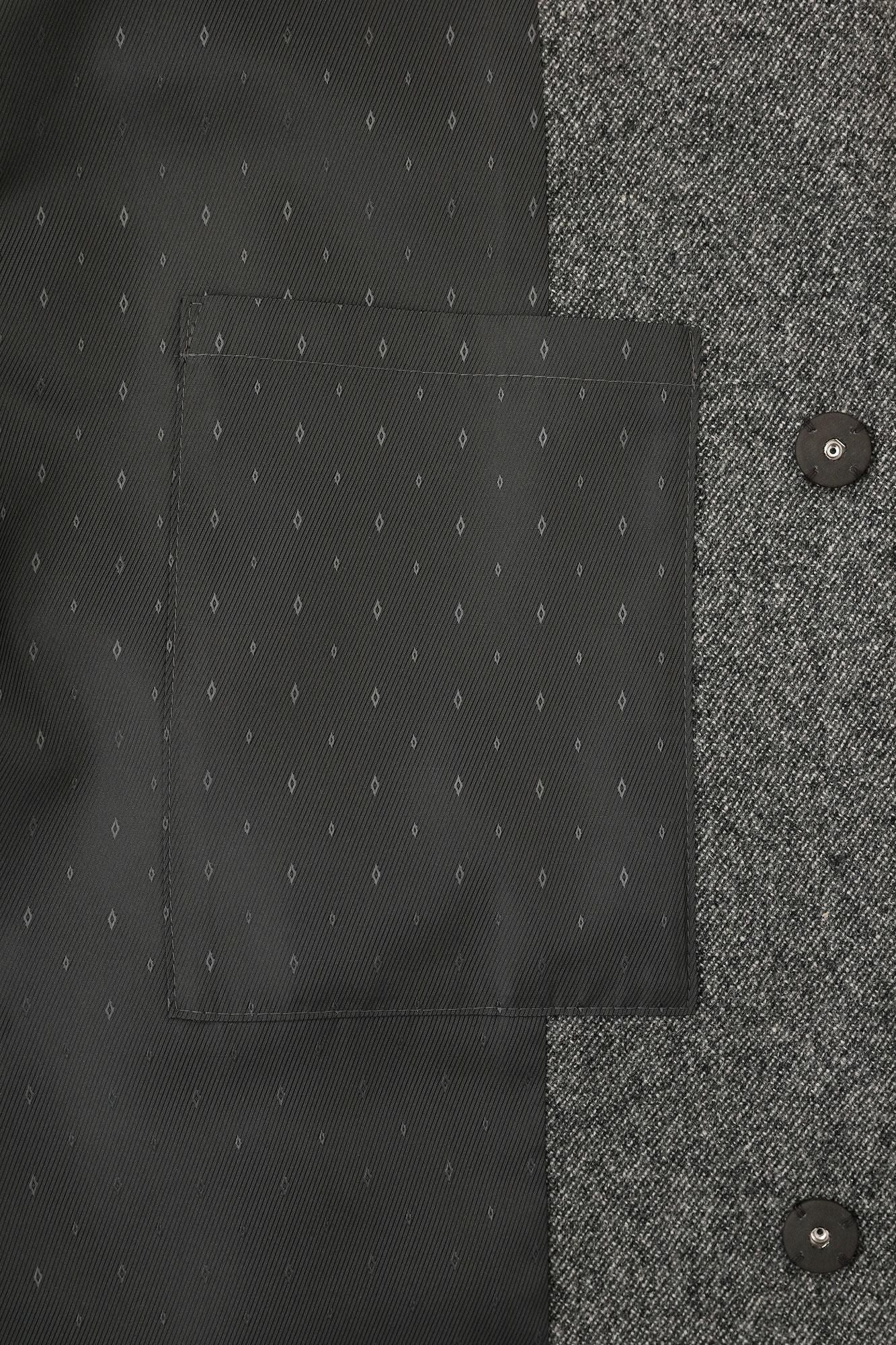 Combed Yarn Twill Weave Kimono Sleeve Coat with Lining / Heather Dark Grey