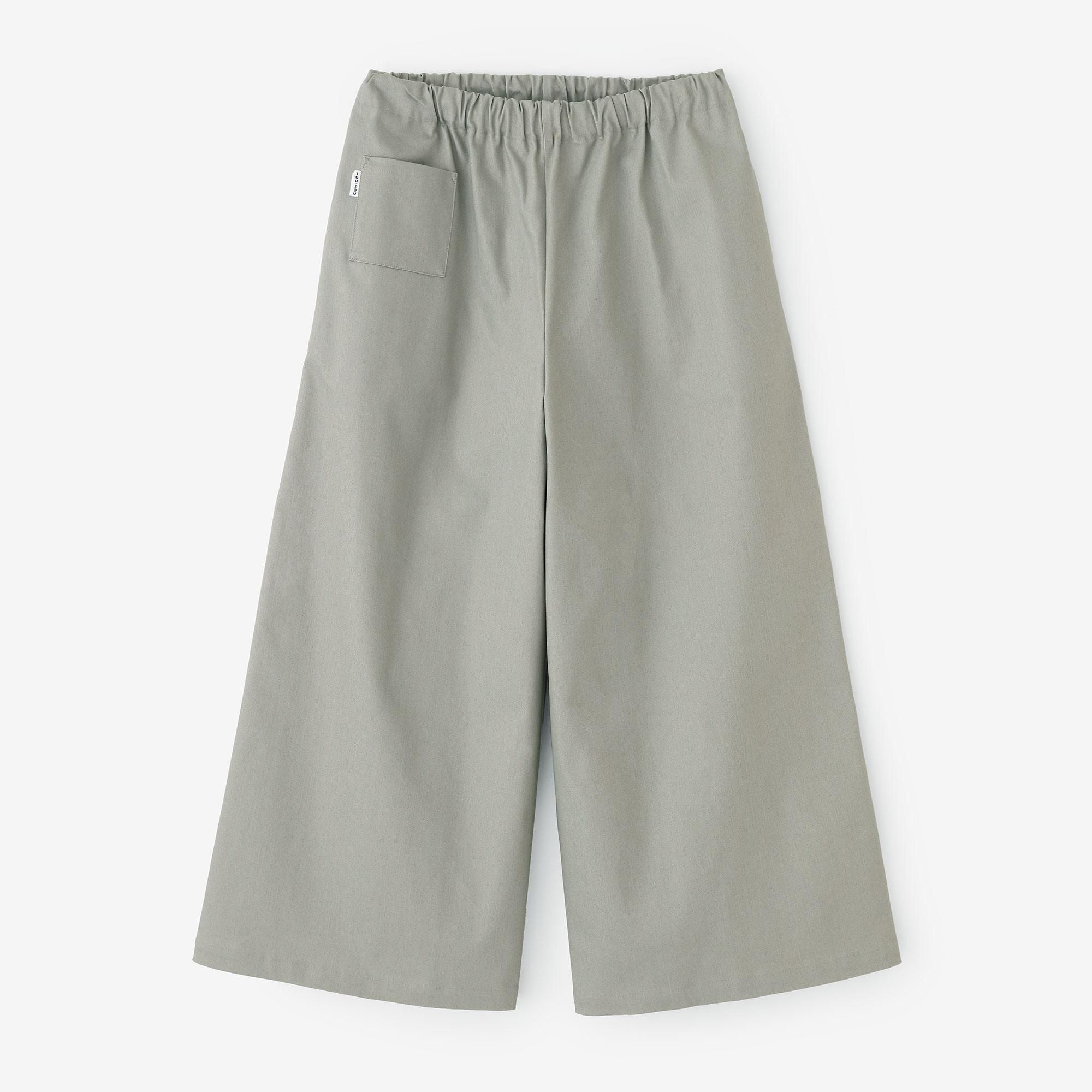 Stretch Denim Wide-legged Pants / Light Grey