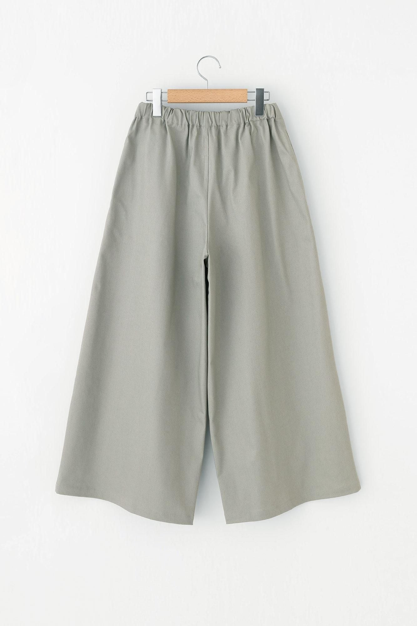 Stretch Denim Wide-legged Pants / Light Grey