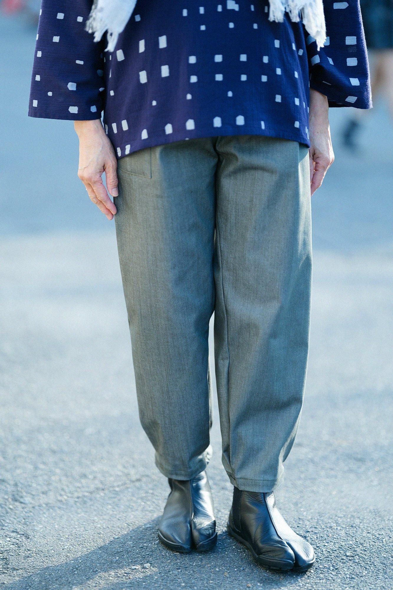 彈性牛仔布 工人褲／青苔色