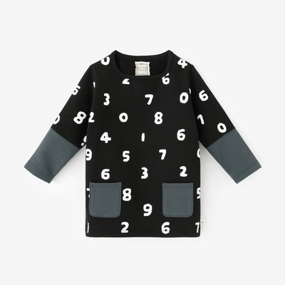 ●內起絨 雙色袖 方領上衣 袙／SO-SU-U 十數 黑色