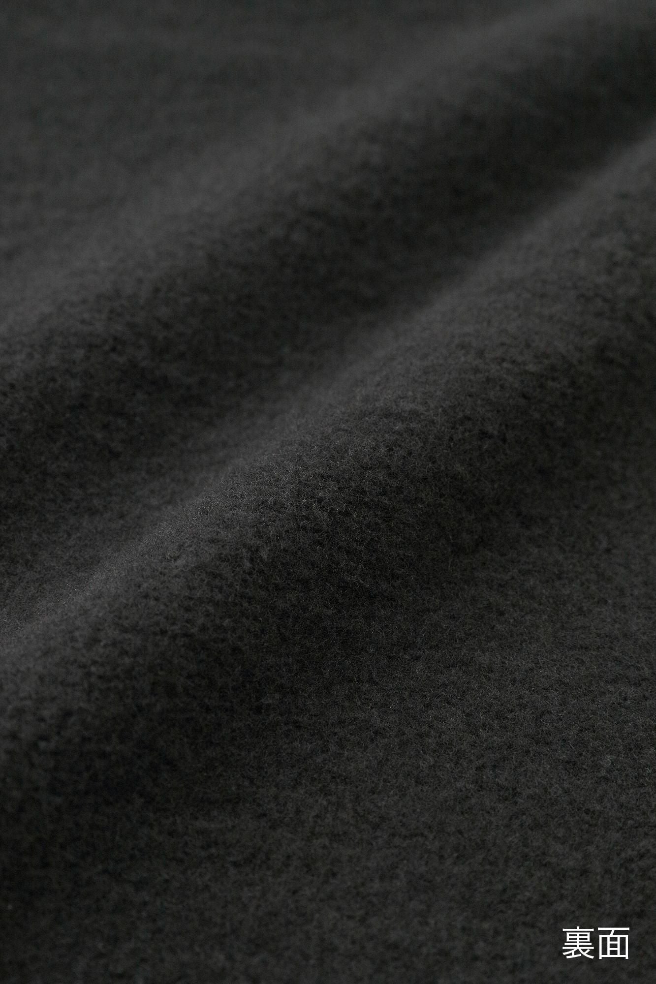 ● Fleece Lining Bi-color Sleeve Square Neck Shirt Akome / Black×Grey