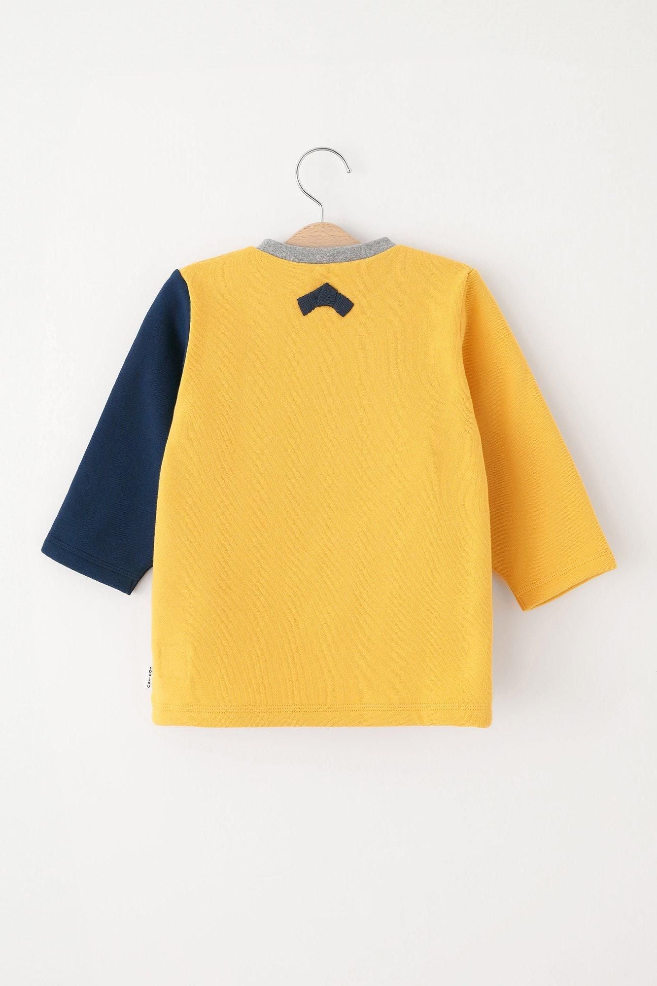● Fleece Lining Naginata Shirt with Lucky Charm / Yellow × Blue