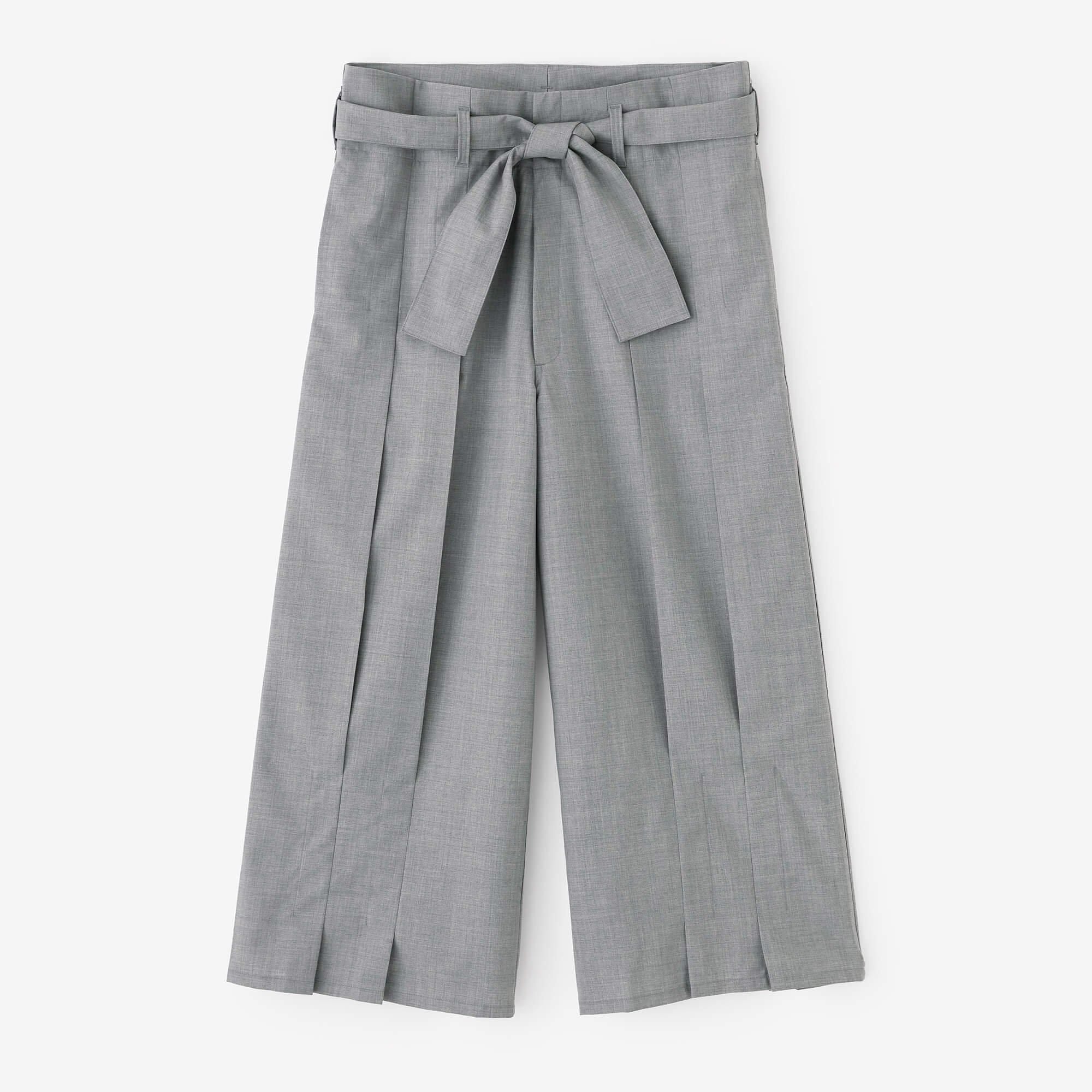 Combed Yarn Hakama Pants with Lining  / Dark Grey