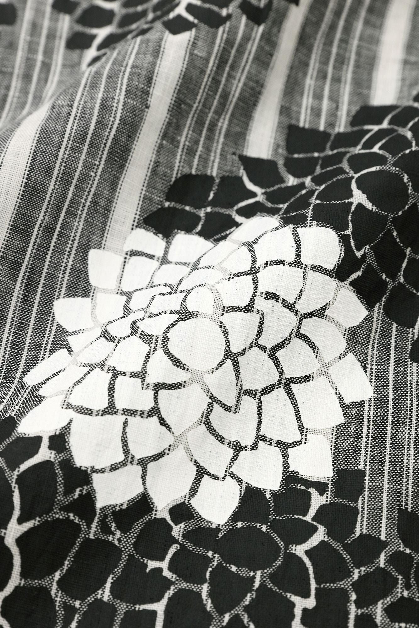 麻 如月披風斗篷／雲間菊和留白