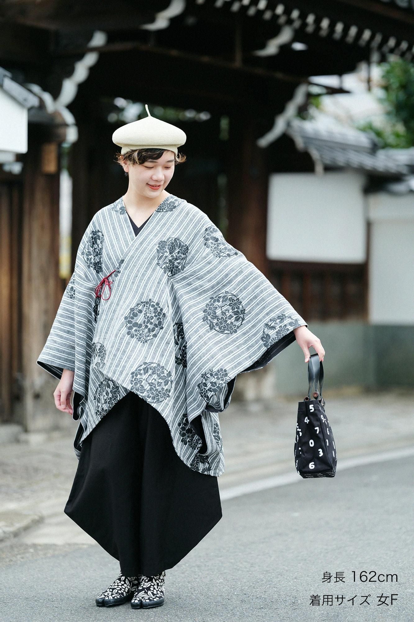 SOU・SOU　きさらぎ　花丸文様　普通丈 麻 きさらぎ／花丸文様（はなまるもんよう） ちらしと余白（よはく）