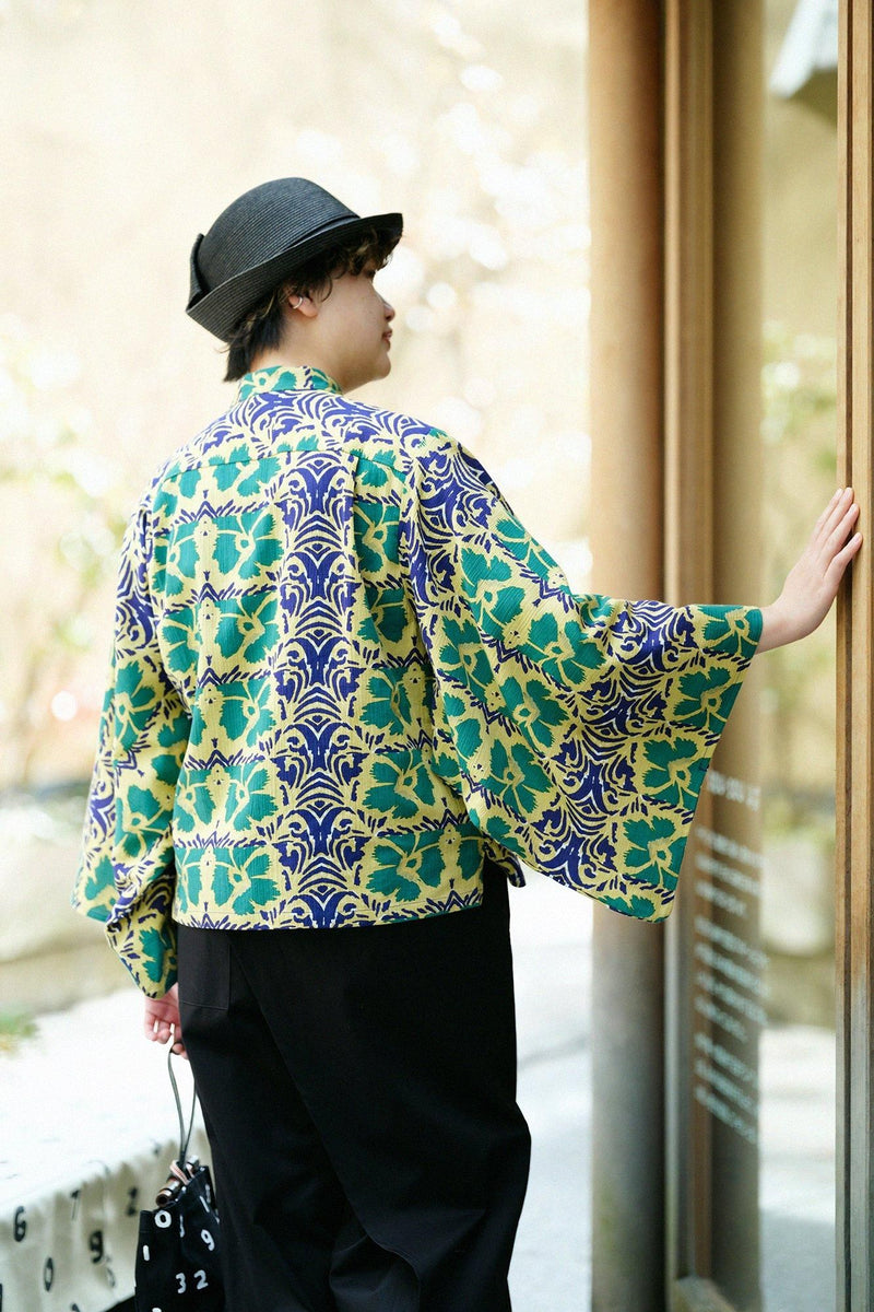 Chizimi Cotton Kimono Sleeve Blouse