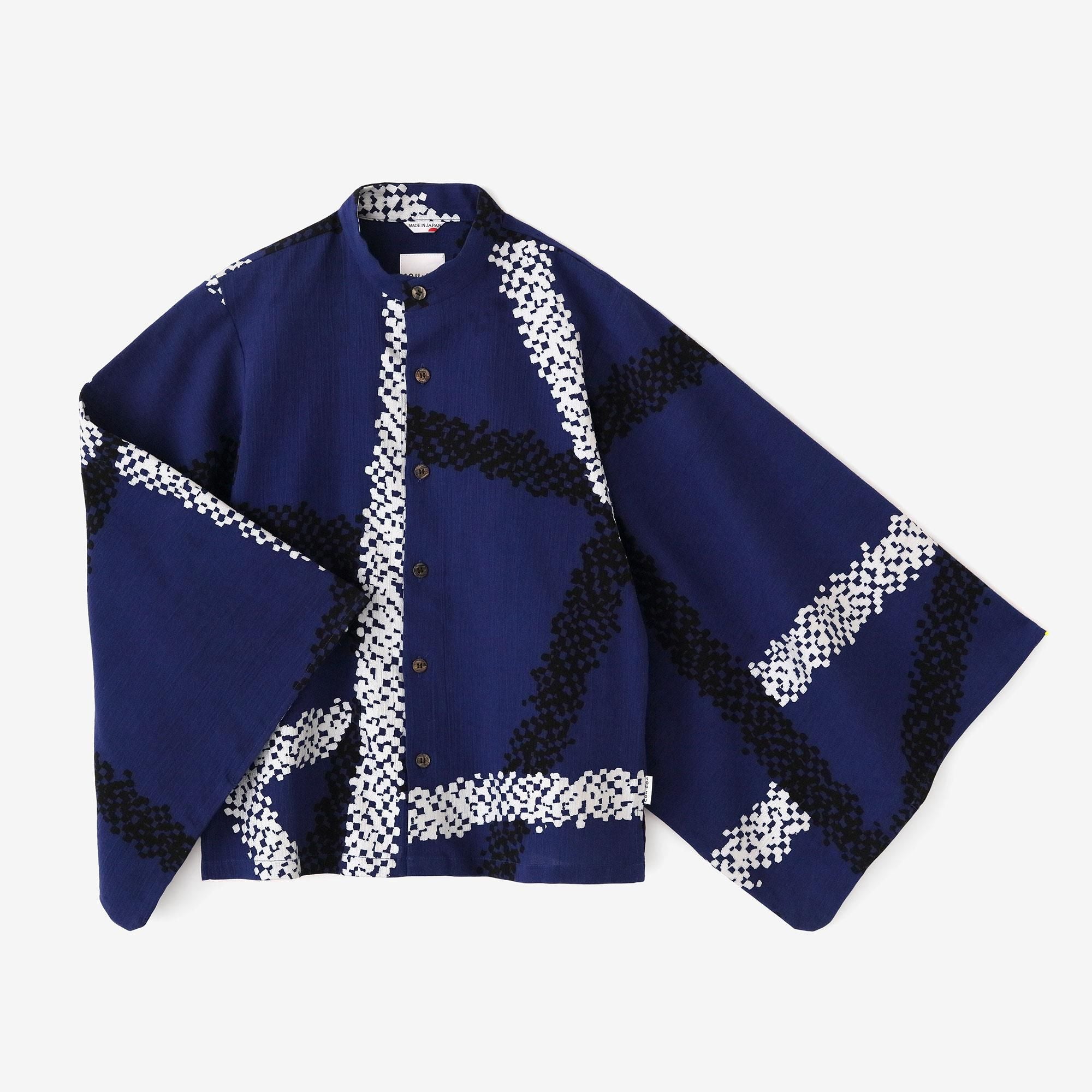 高島縮棉 20/20和服袖 襯衫/五花大綁