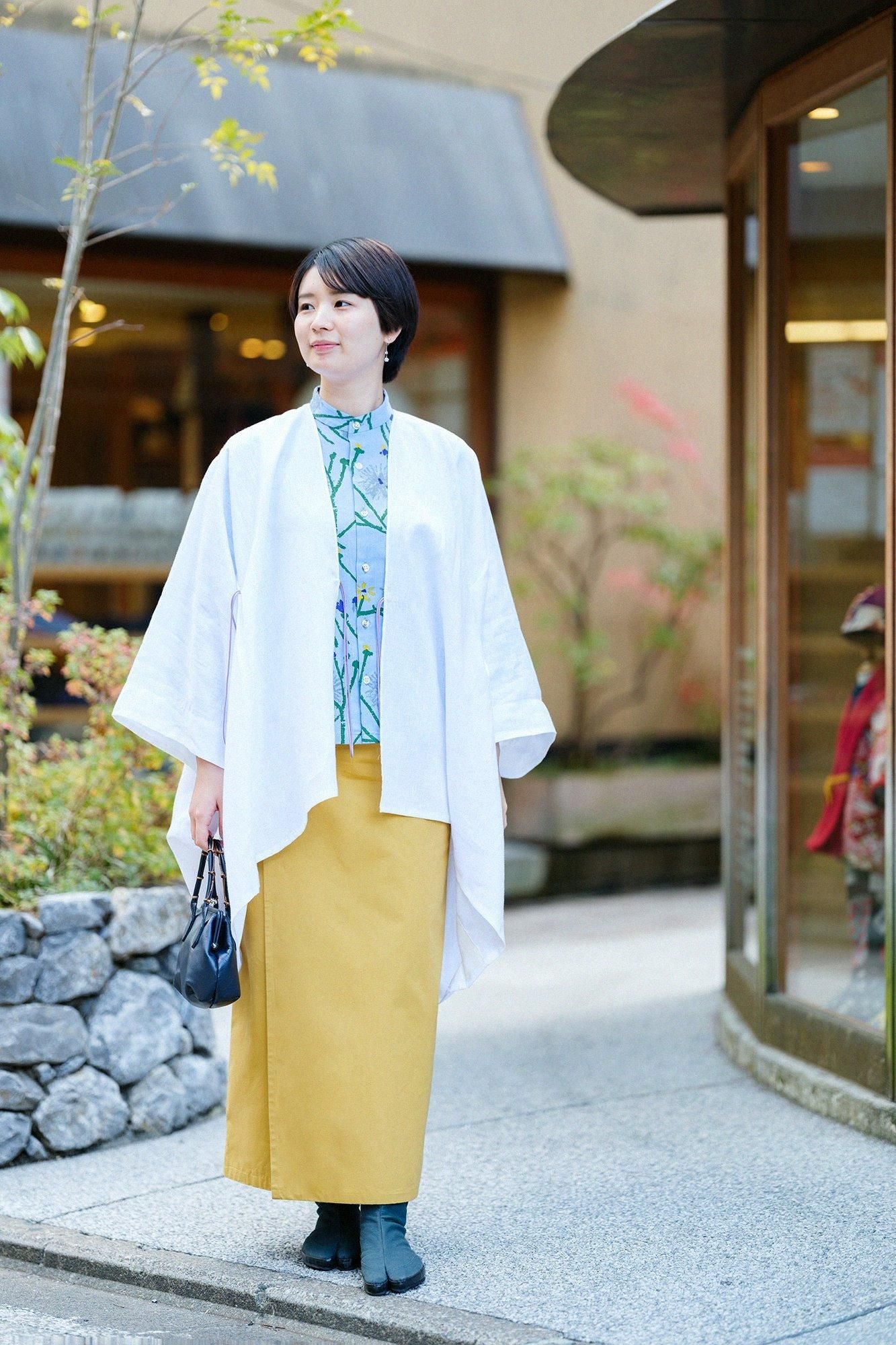 Chizimi Cotton 20/20 Kimono Sleeve Blouse / Walkway