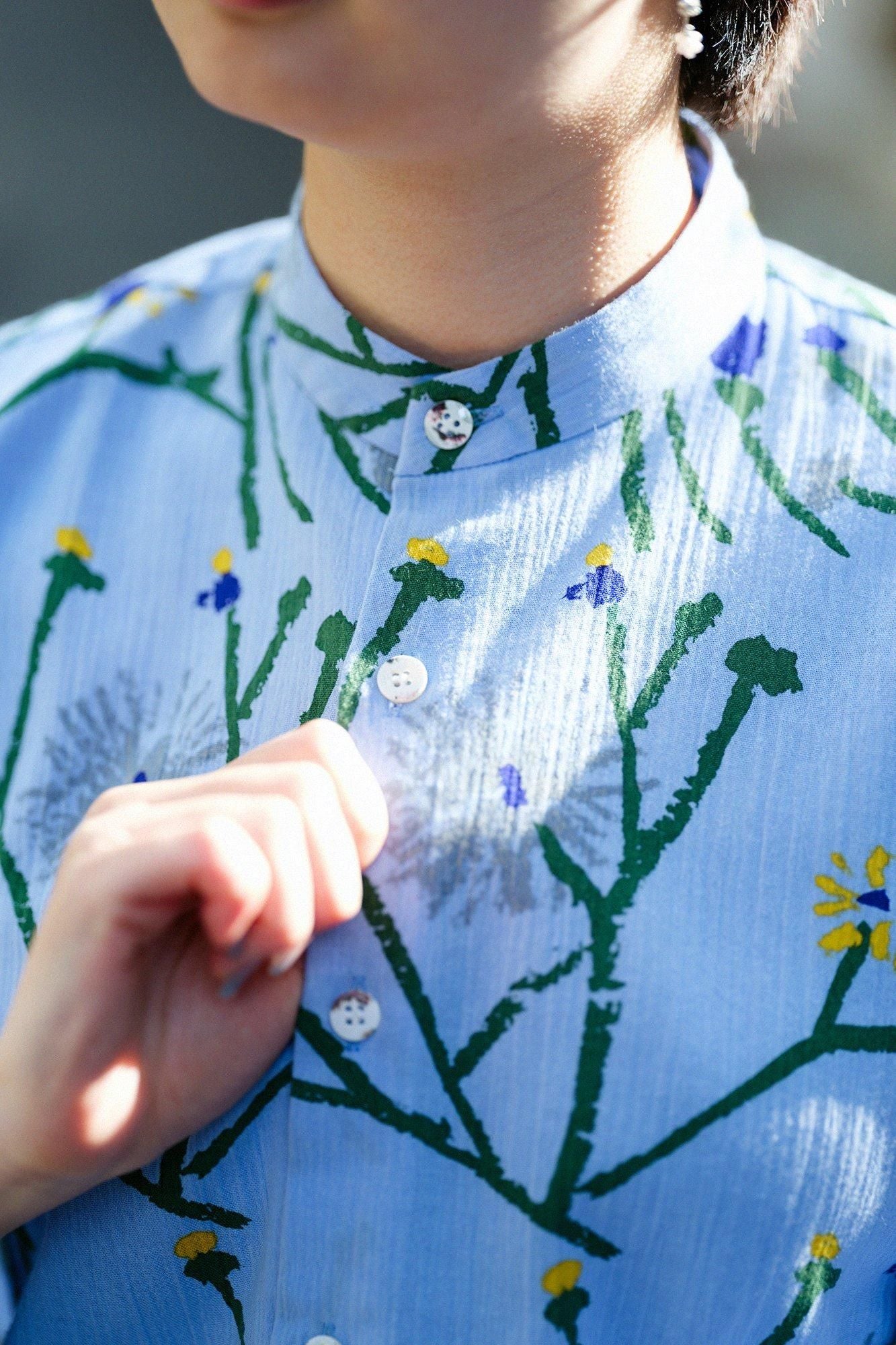 Chizimi Cotton 20/20 Kimono Sleeve Blouse / Walkway