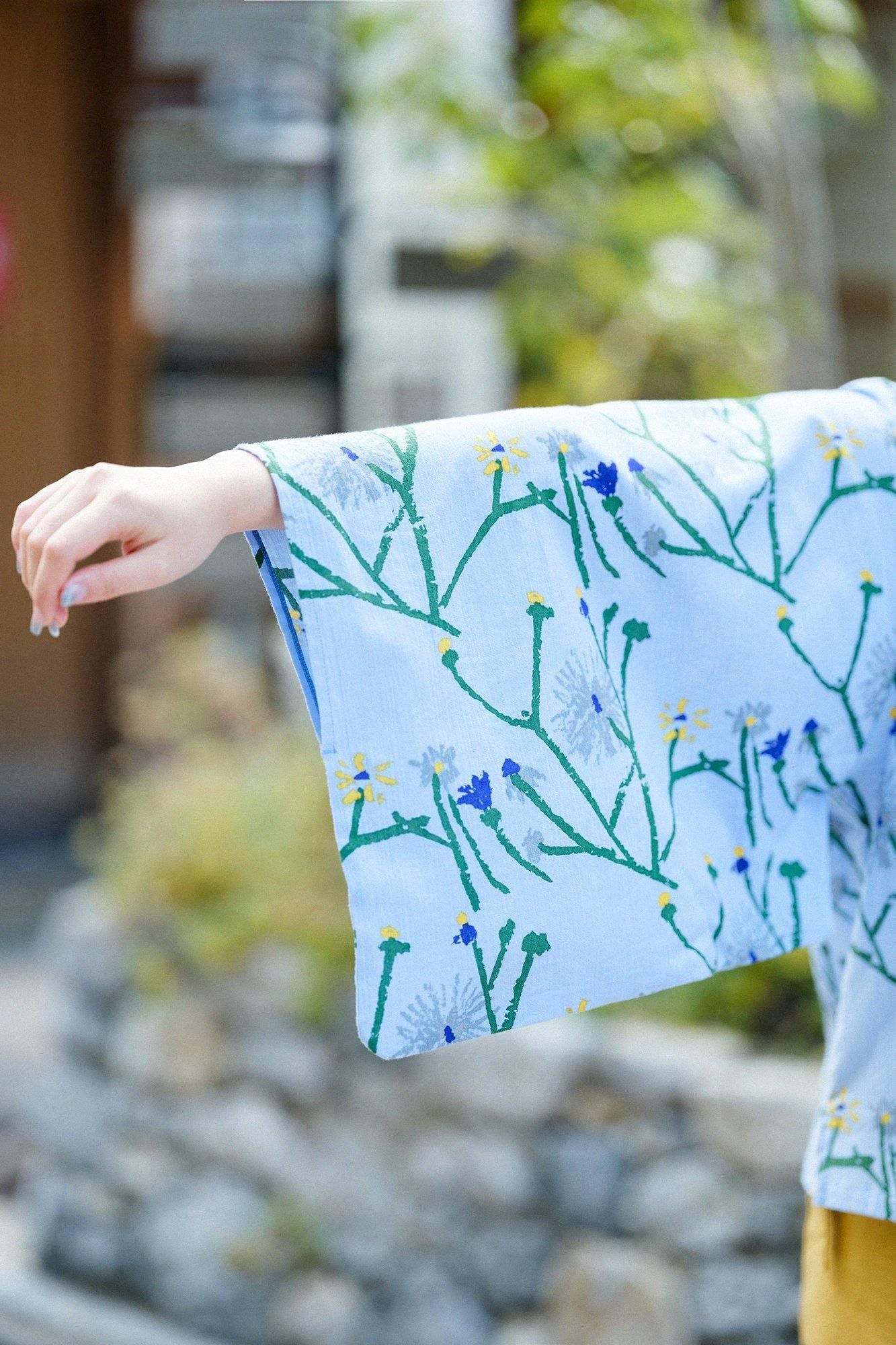 Chizimi Cotton 20/20 Kimono Sleeve Blouse / Walkway