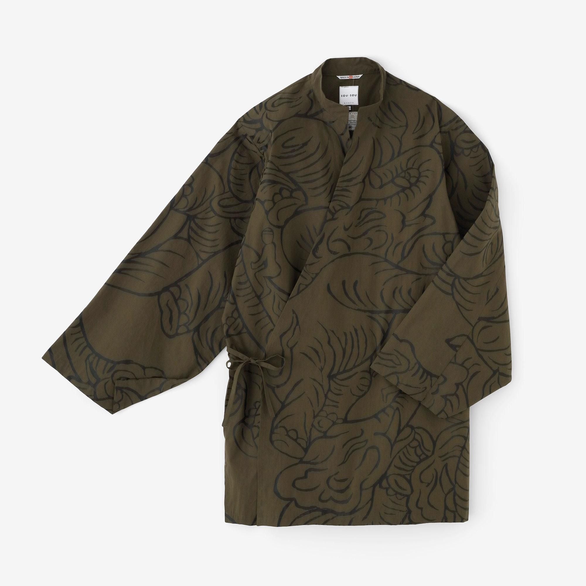 Typewriter Cloth Samue Worker Jacket / flying elephants Sea Otter Color