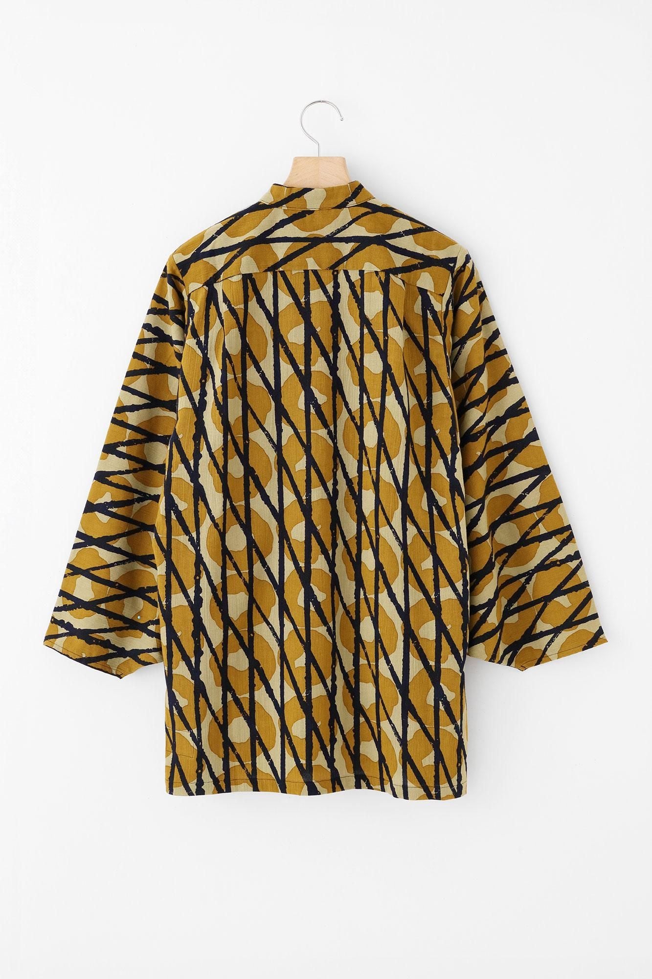 Chizimi Cotton 20/20 Naginata Sleeve Long Shirt) / Storm