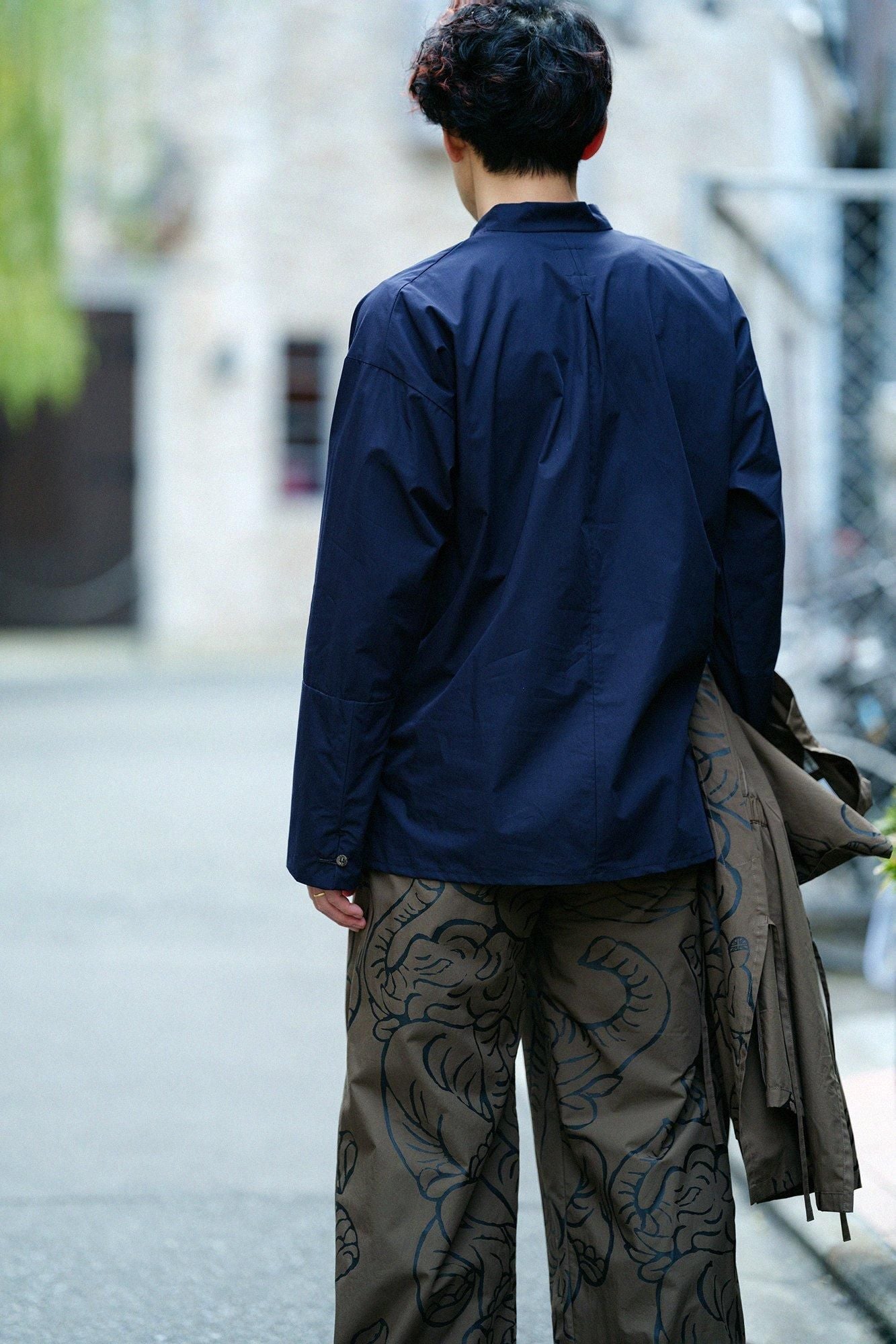 Schreibmaschinentuch, Stehkragen, Tsutsusode Shini/Deep Blue