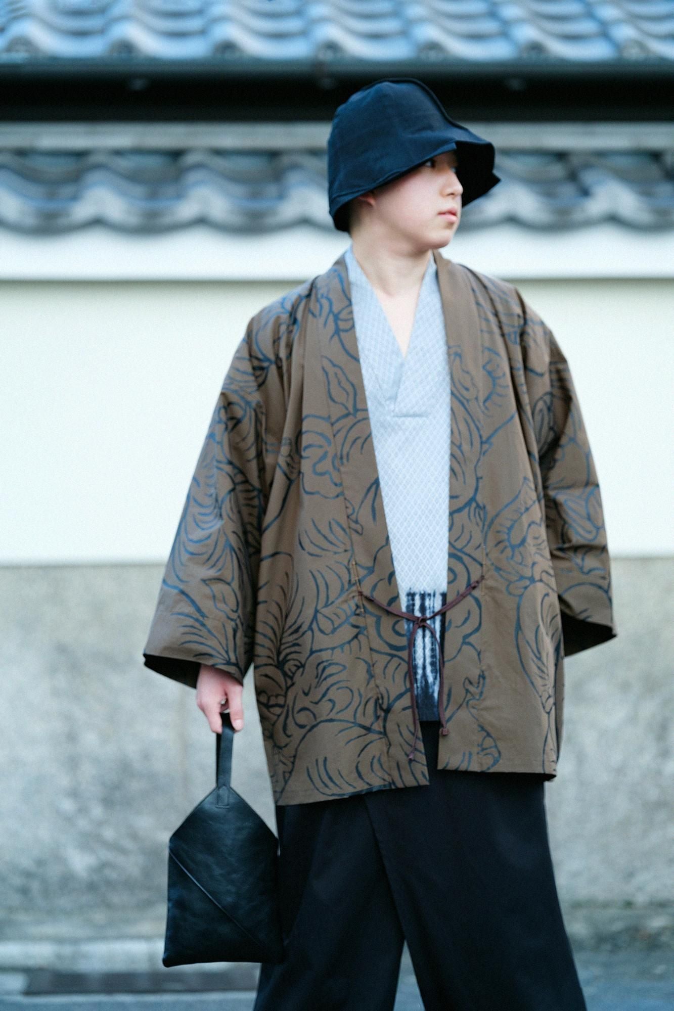 Typewriter Cloth Hanten Long-sleeved Jacket Short Single Layer / flying elephants Sea Otter Color