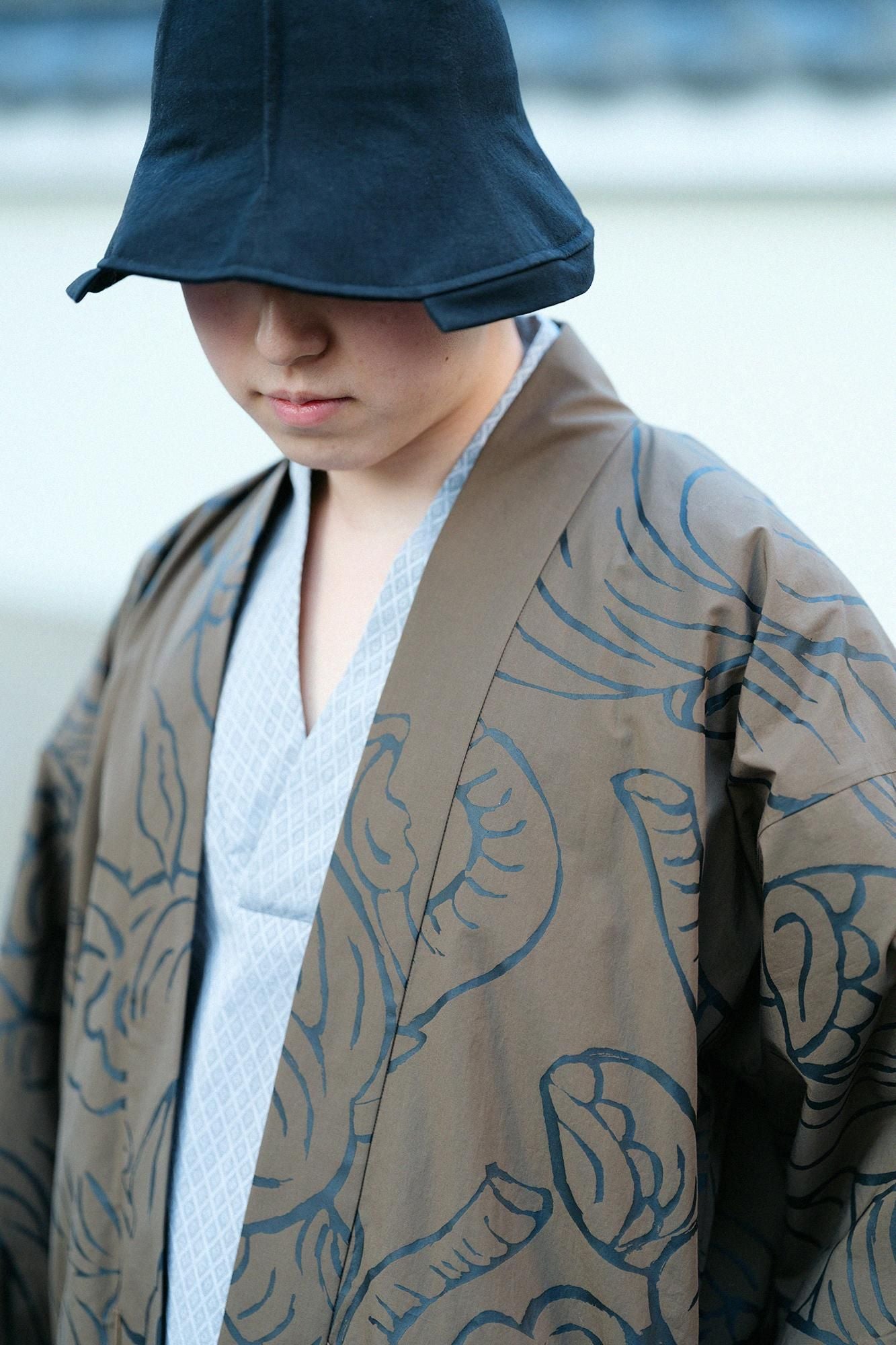 Typewriter Cloth Hanten Long-sleeved Jacket Short Single Layer / flying elephants Sea Otter Color