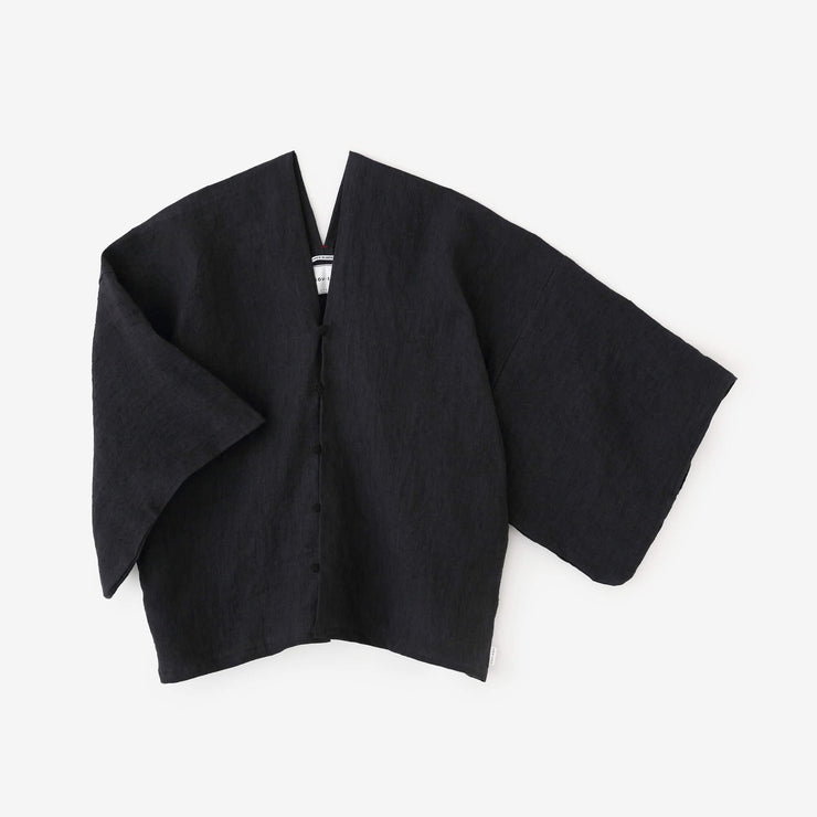 【net Limited】Enshu Linen Hatsuki Cardigan／Ink Black