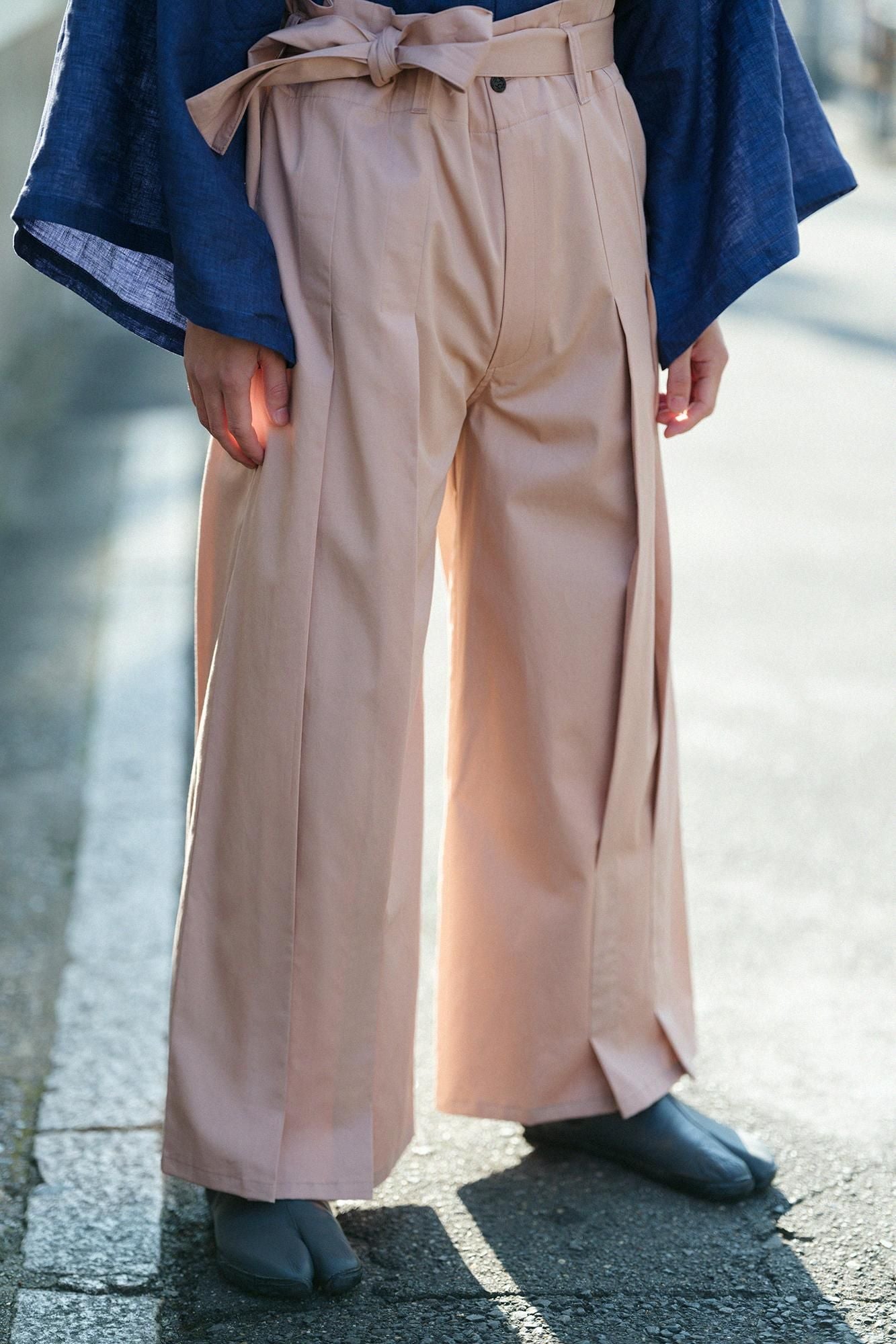 梳毛 袴形褲 附裡襯／橙粉色