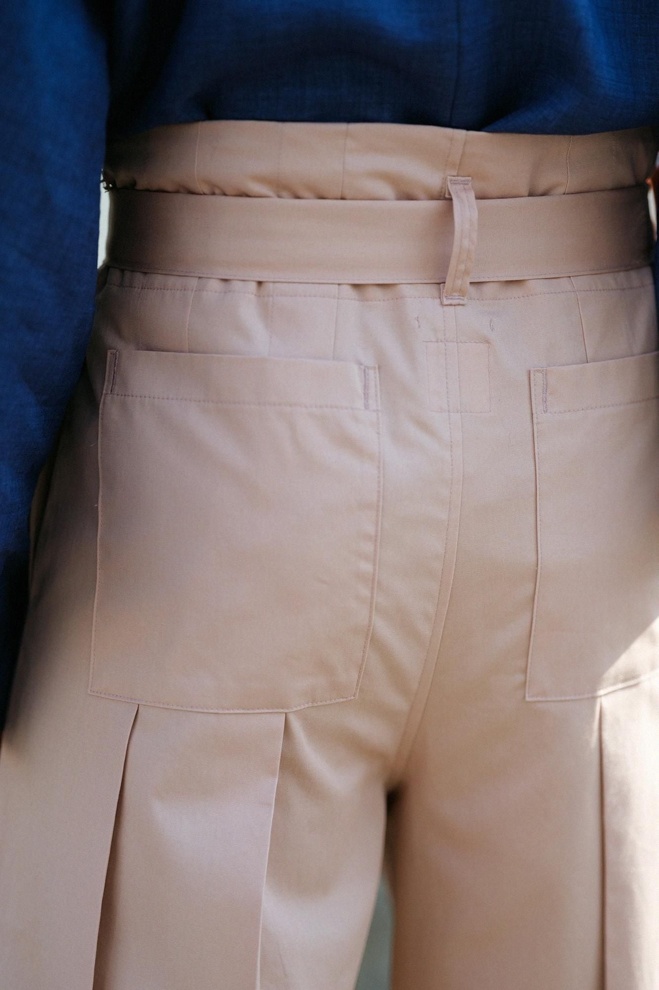 梳毛 袴形褲 附裡襯／橙粉色