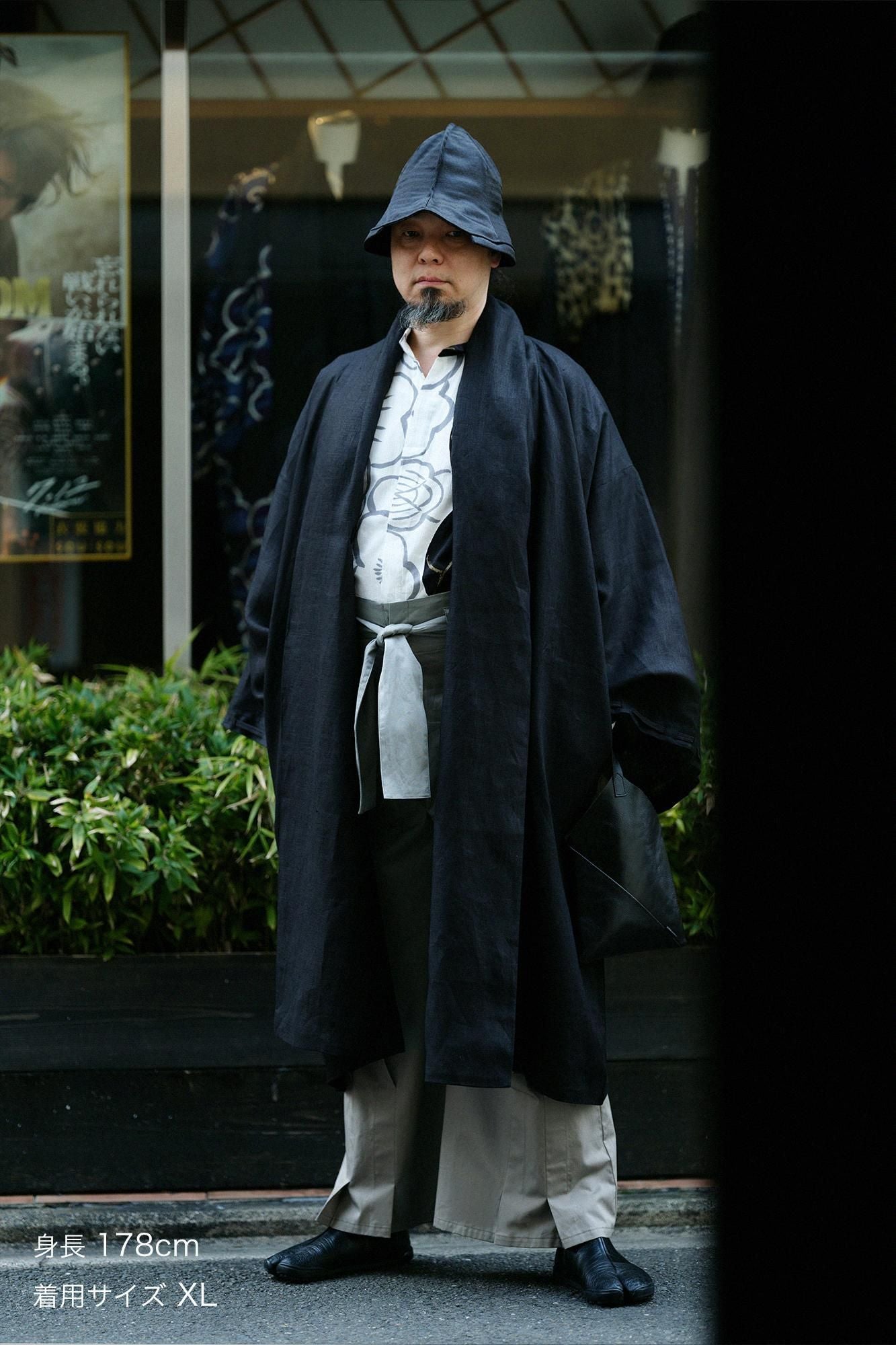 sousou 袴 パンツ 42雙線 梳毛 裁付袴型褲／黑色