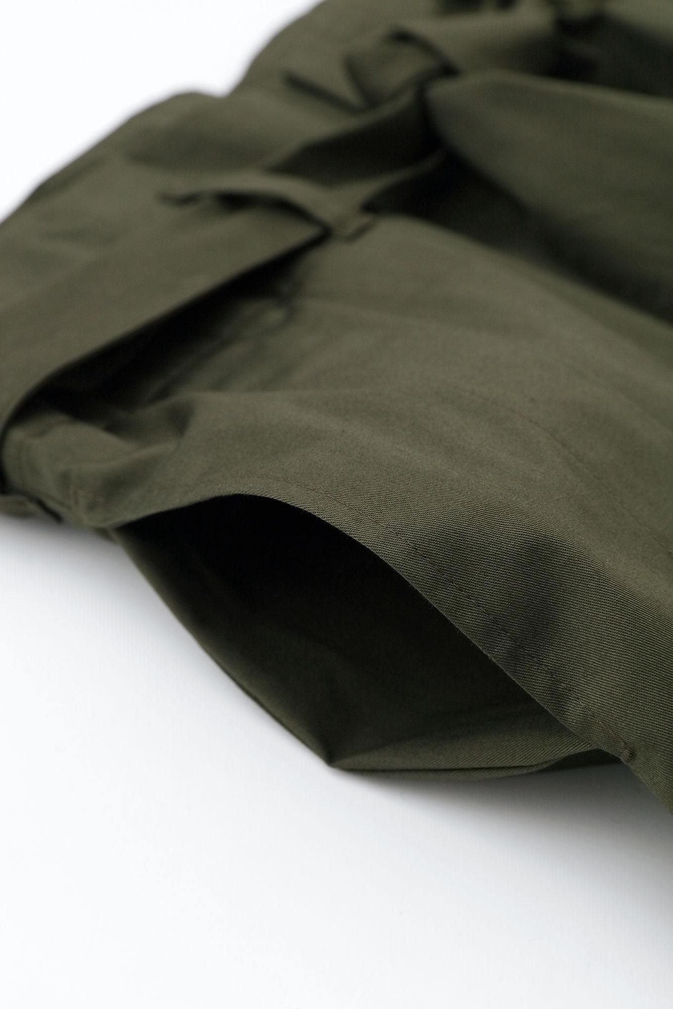 斜紋織 袴形褲／柚葉綠色